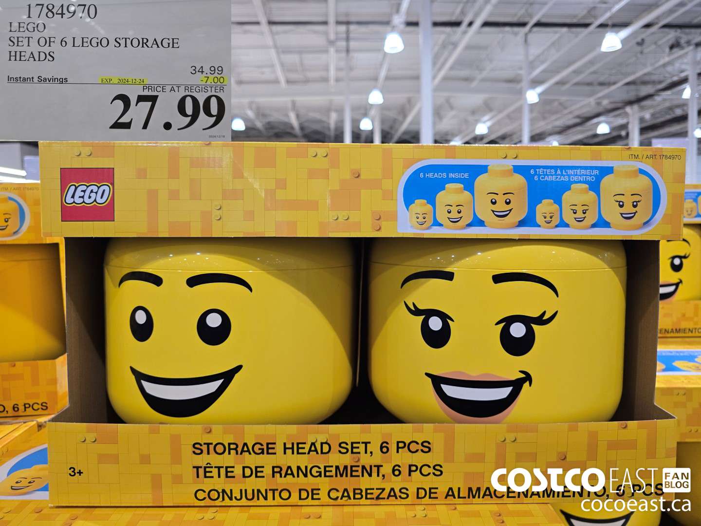 1784970 LEGO SET OF 6 LEGO STORAGE HEADS ($7.00 INSTANT SAVINGS EXPIRES ON 2024-12-24) $27.99