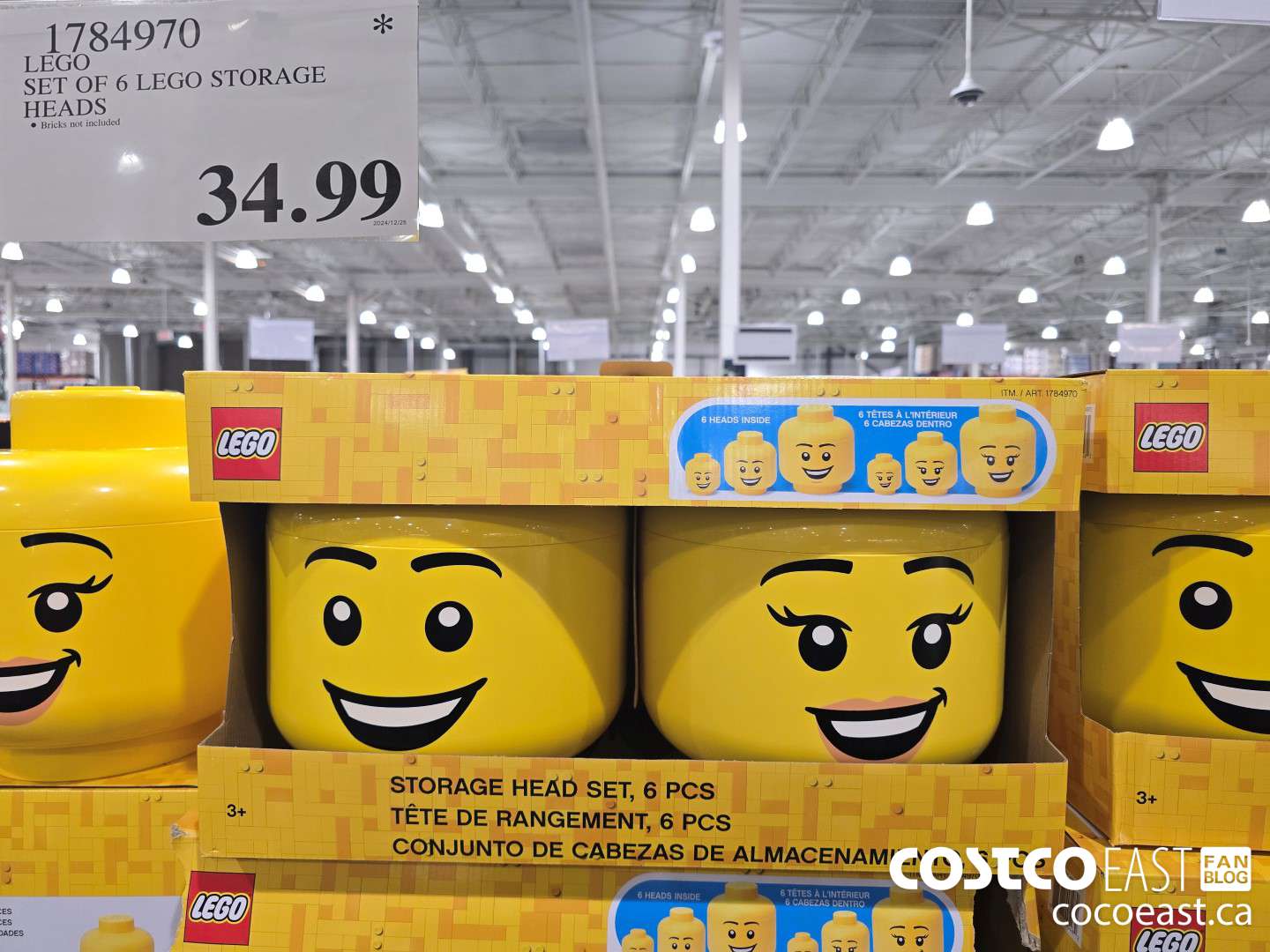 1784970 LEGO SET OF 6 LEGO STORAGE HEADS $34.99