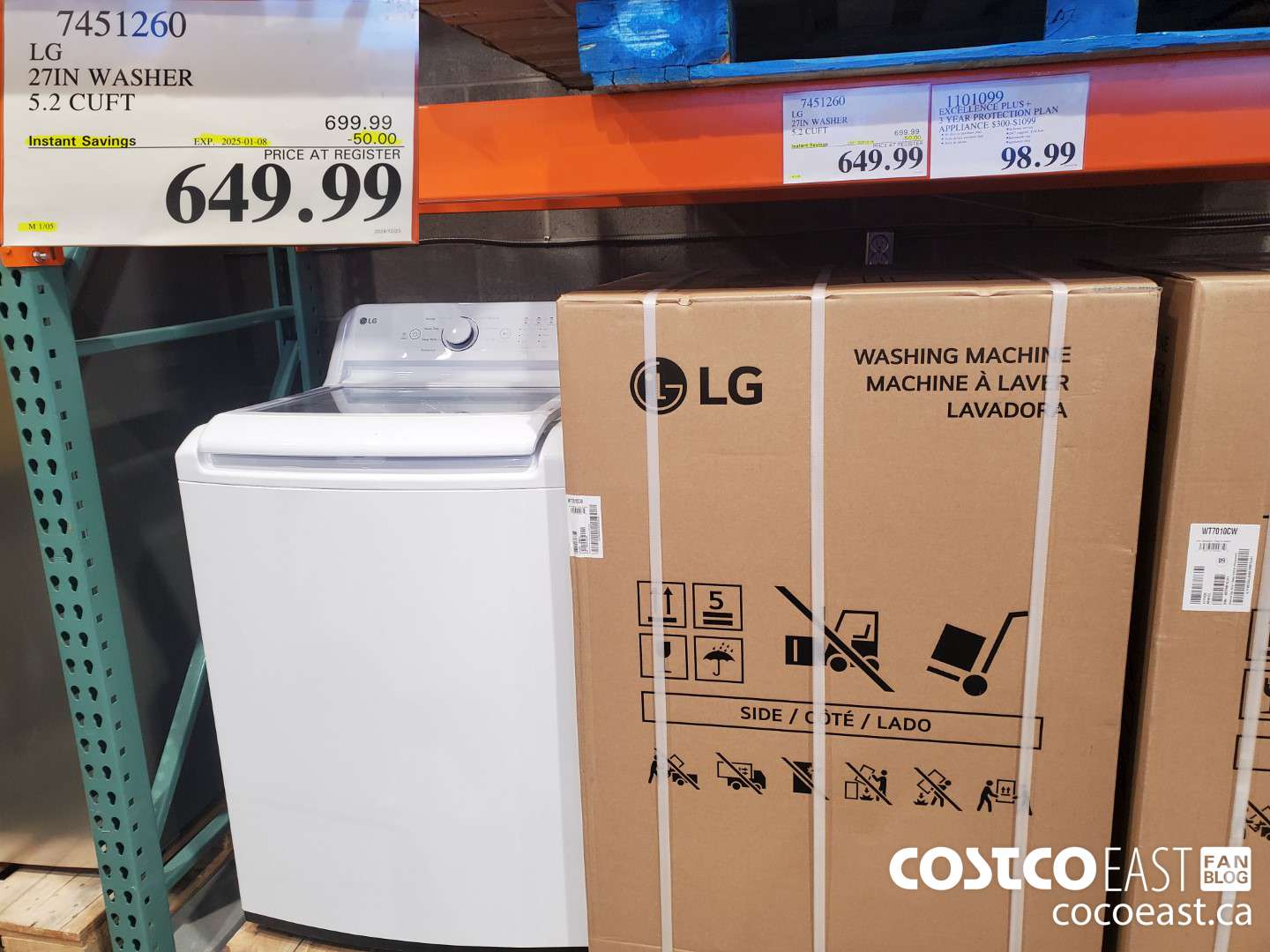 7451260 LG 27IN WASHER 5.2 CUFT ($50.00 INSTANT SAVINGS EXPIRES ON 2025-01-08) $649.99