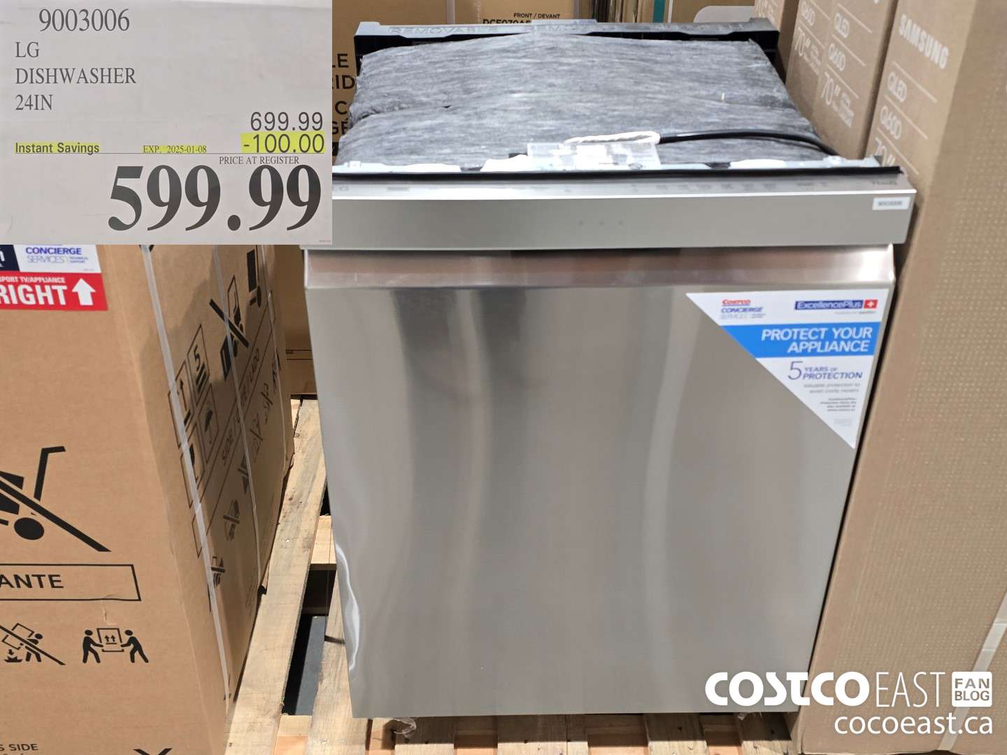 9003006 LG DISHWASHER 24IN  ($100.00 INSTANT SAVINGS EXPIRES ON 2025-01-08) $599.99