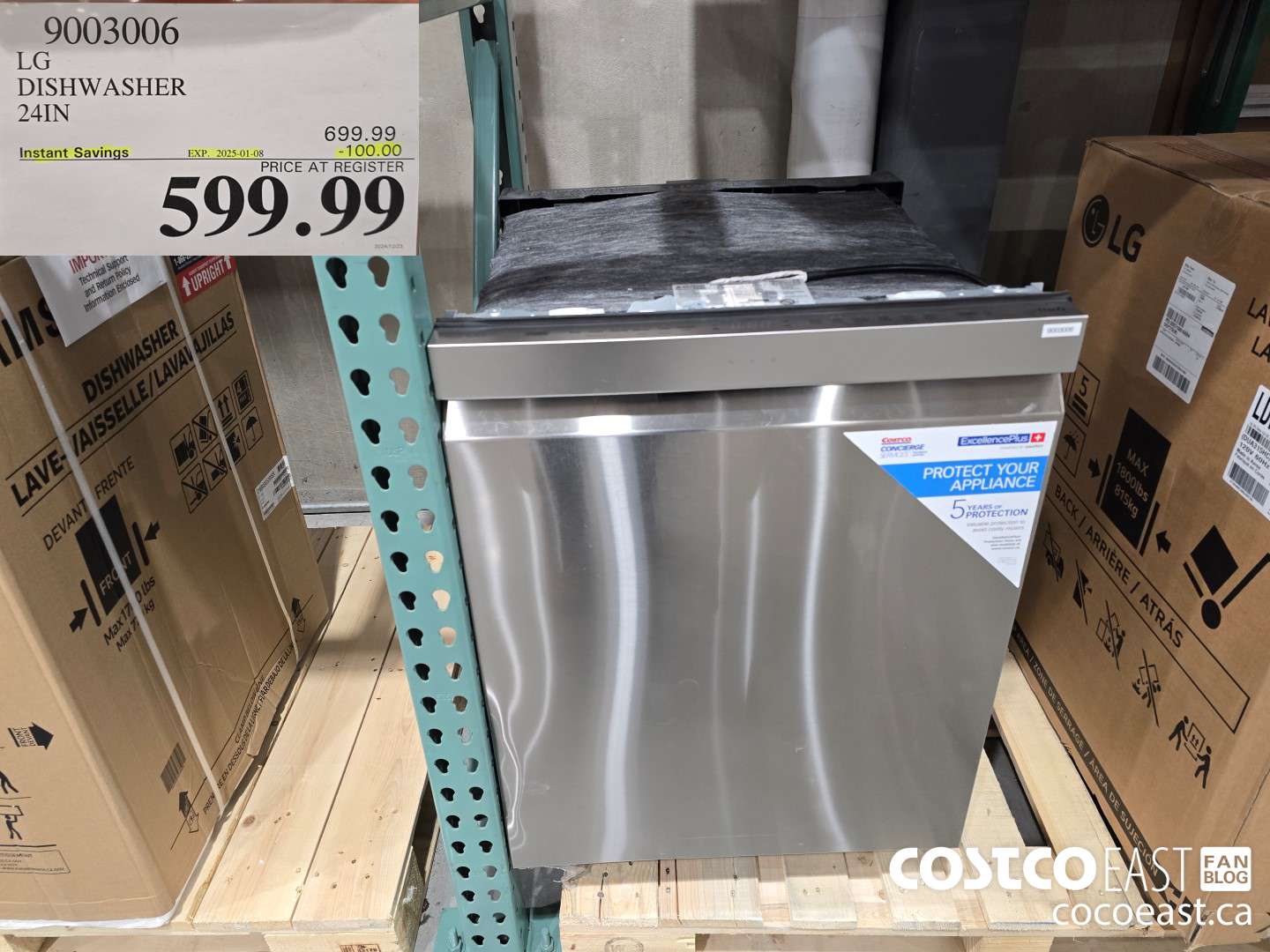 9003006 LG DISHWASHER 24IN  ($100.00 INSTANT SAVINGS EXPIRES ON 2025-01-08) $599.99