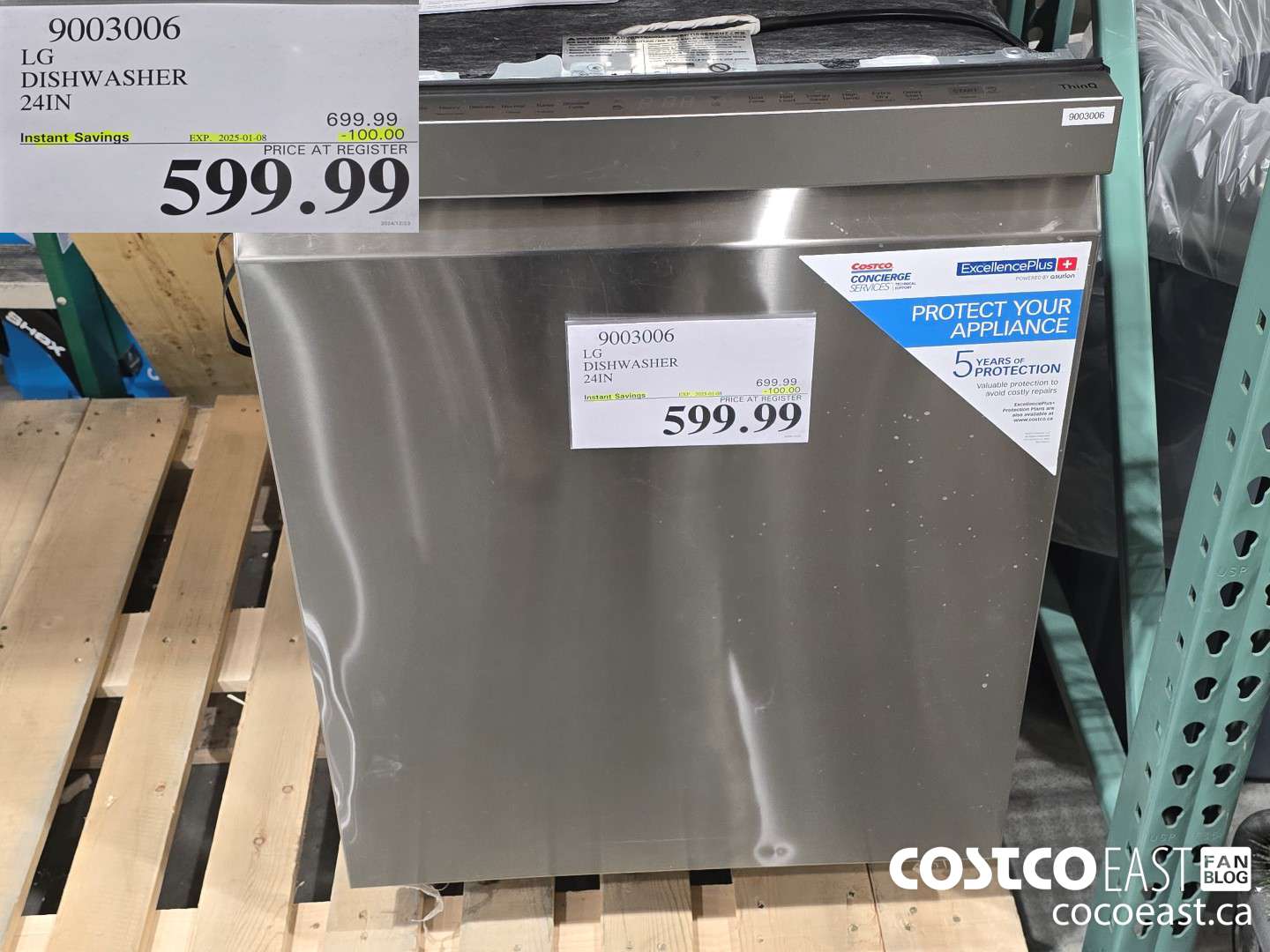 9003006 LG DISHWASHER 24IN  ($100.00 INSTANT SAVINGS EXPIRES ON 2025-01-08) $599.99