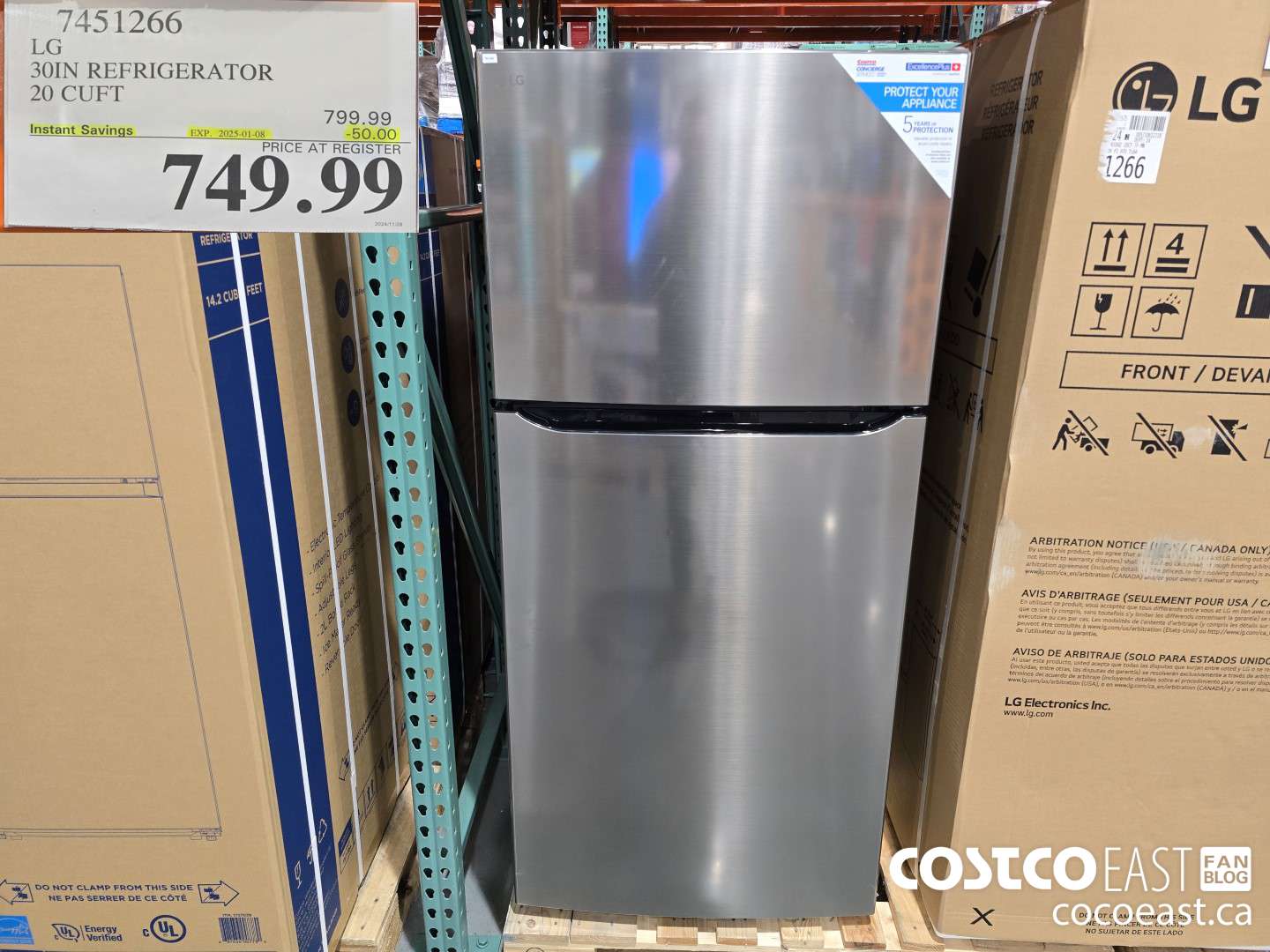 7451266 LG 30 IN. REFRIGERATOR 20 cuft ($50.00 INSTANT SAVINGS EXPIRES ON 2024-01-08) $749.99