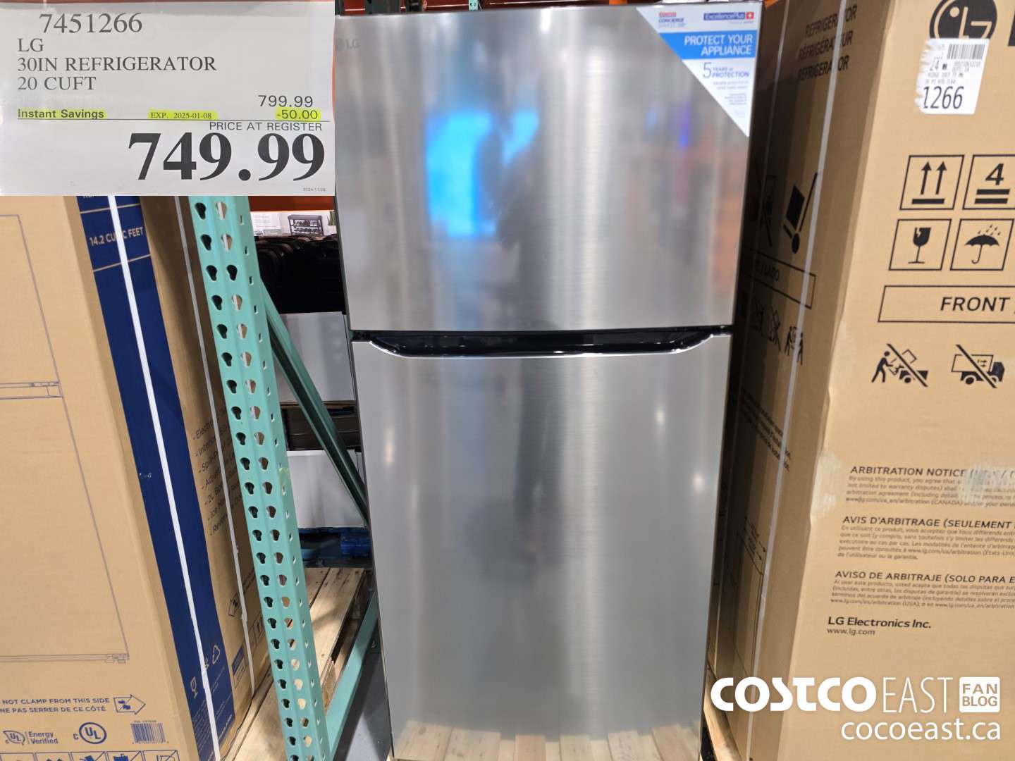 7451266 LG 30 IN. REFRIGERATOR 20 cuft ($50.00 INSTANT SAVINGS EXPIRES ON 2024-01-08) $749.99