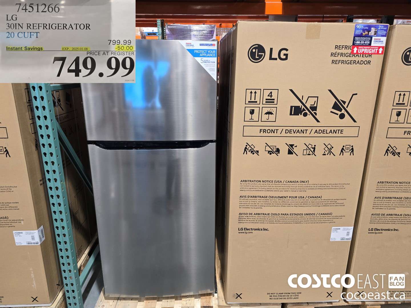 7451266 LG 30 IN. REFRIGERATOR 20 cuft ($50.00 INSTANT SAVINGS EXPIRES ON 2025-01-08) $749.99