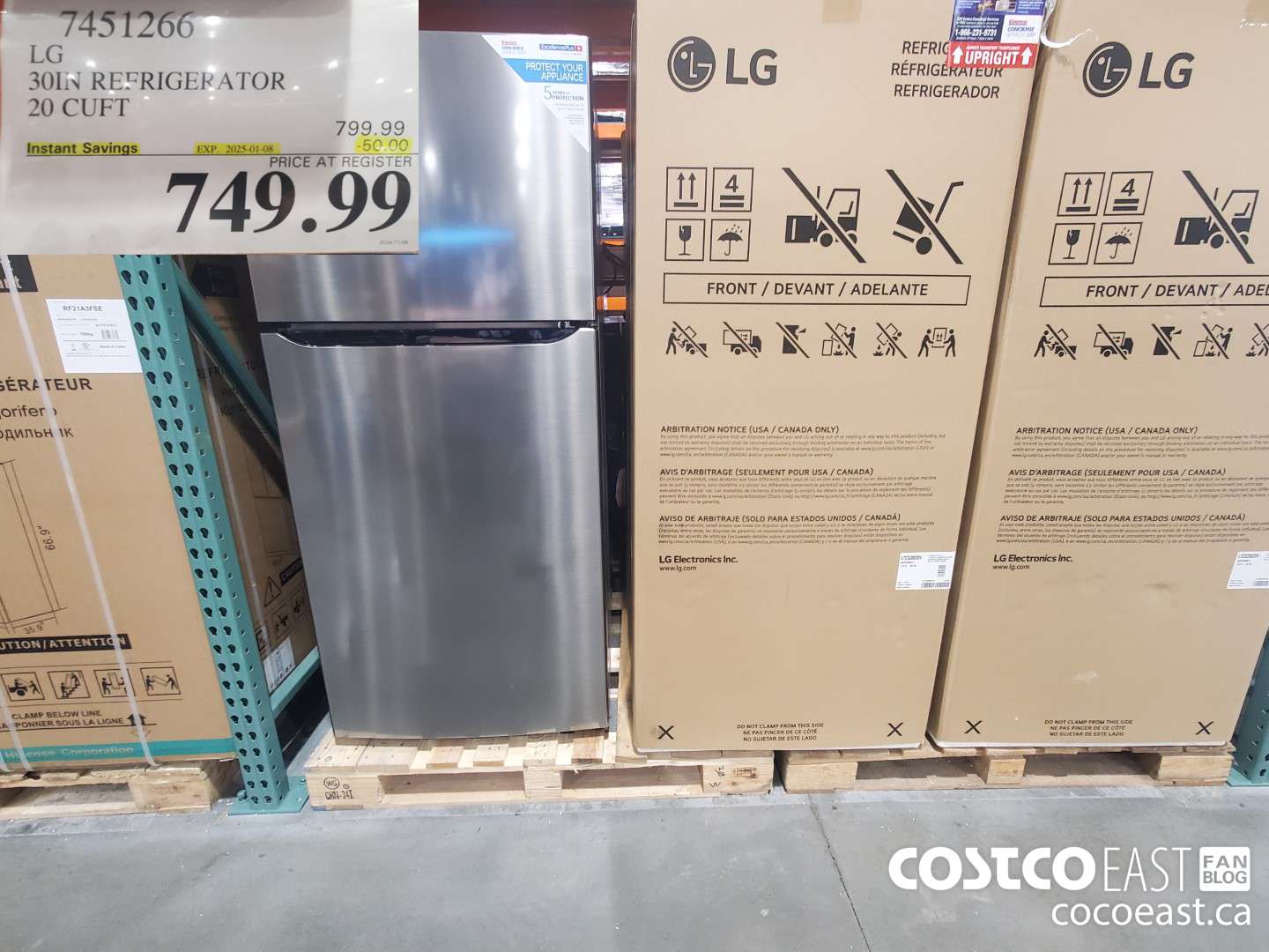 7451266 LG 30 IN. REFRIGERATOR 20 cuft ($50.00 INSTANT SAVINGS EXPIRES ON 2025-01-08) $749.99