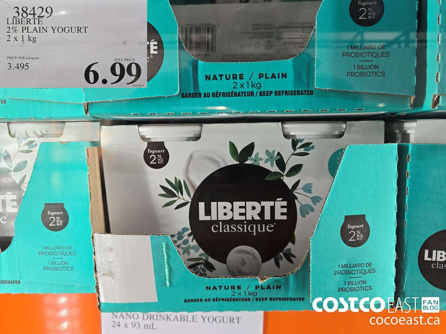 38429 LIBERTE 2% PLAIN YOGURT 2 X 1KG $6.99