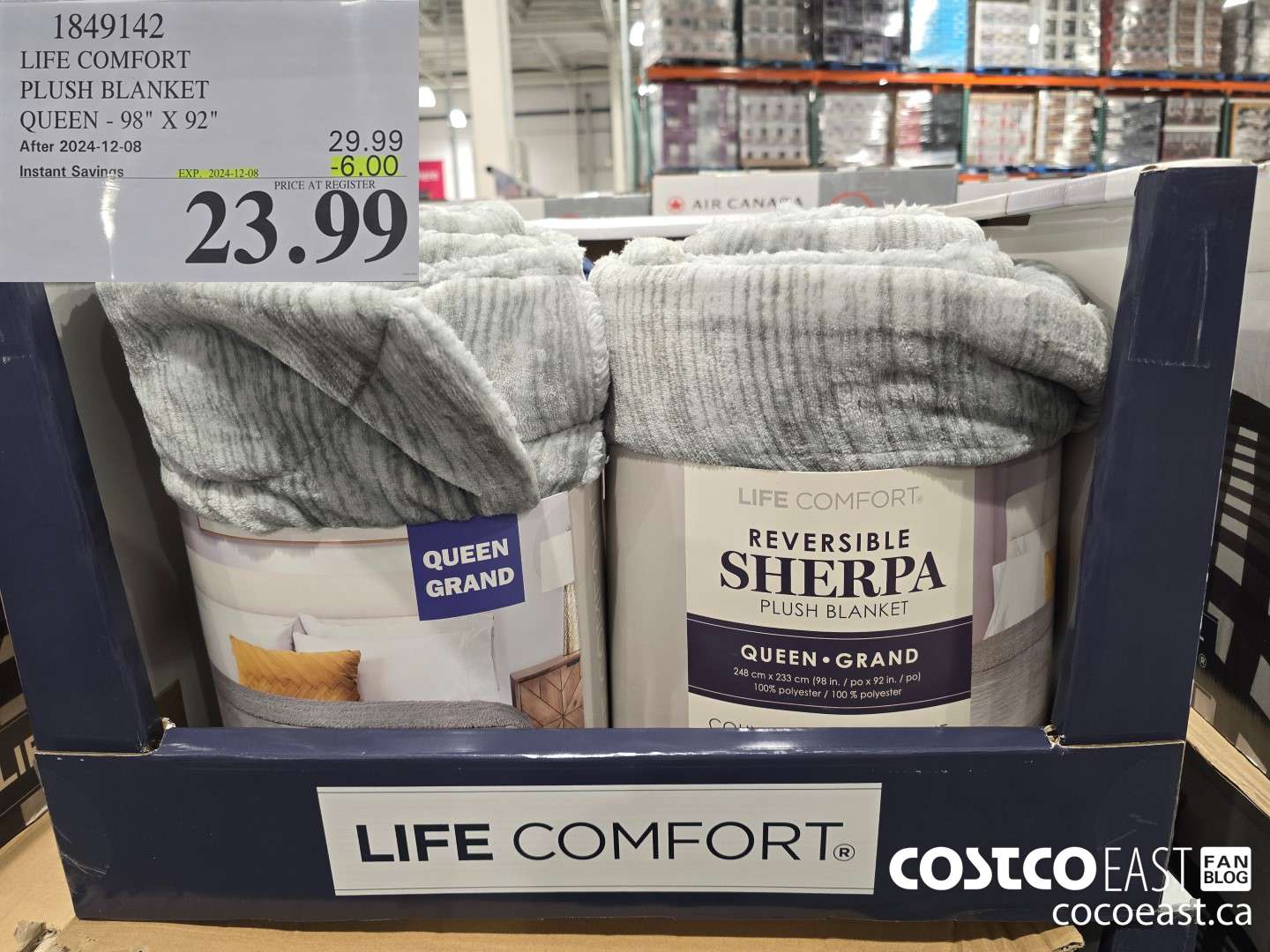 1849142 LIFE COMFORT PLUSH BLANKET QUEEN - 98