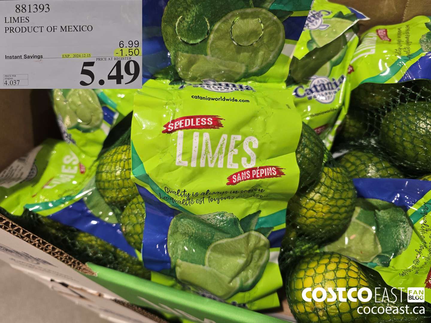 881393 LIMES PRODUCT OF MEXICO ($1.50 INSTANT SAVINGS EXPIRES ON 2024-12-15) $5.49