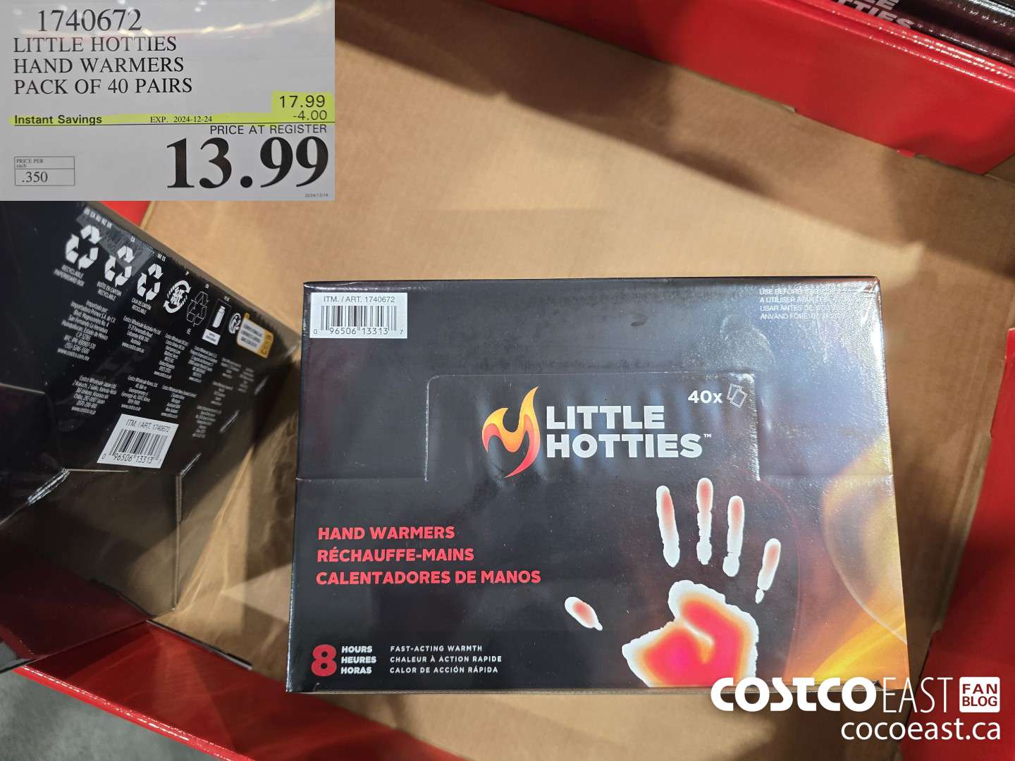 1740672 LITTLE HOTTIES HAND WARMERS PACK OF 40 PAIRS ($4.00 INSTANT SAVINGS EXPIRES ON 2024-12-24) $13.99