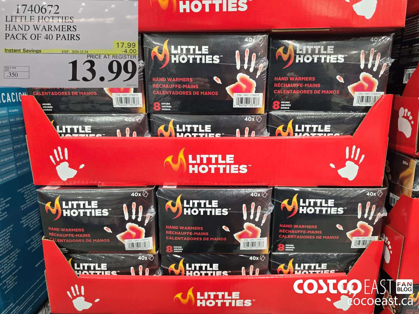1740672 LITTLE HOTTIES HAND WARMERS PACK OF 40 PAIRS ($4.00 INSTANT SAVINGS EXPIRES ON 2024-12-24) $13.99