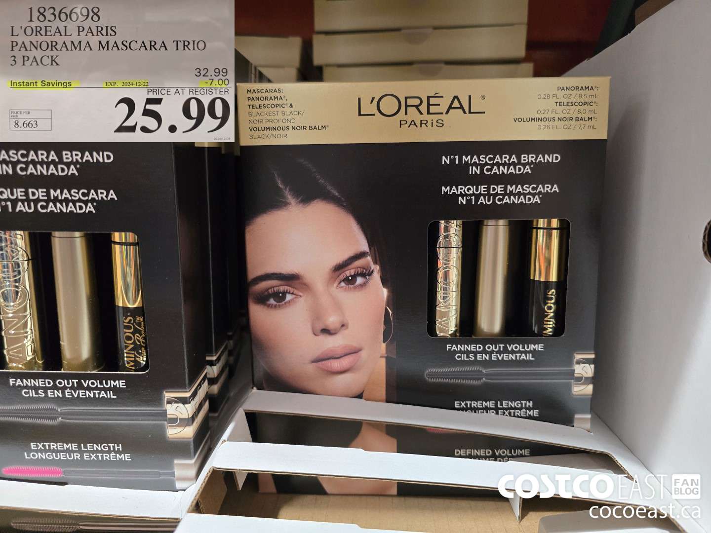 1836698 L'OREAL PARIS PANORAMA MASCARA TRIO 3 PACK ($7.00 INSTANT SAVINGS EXPIRES ON 2024-12-22) $25.99