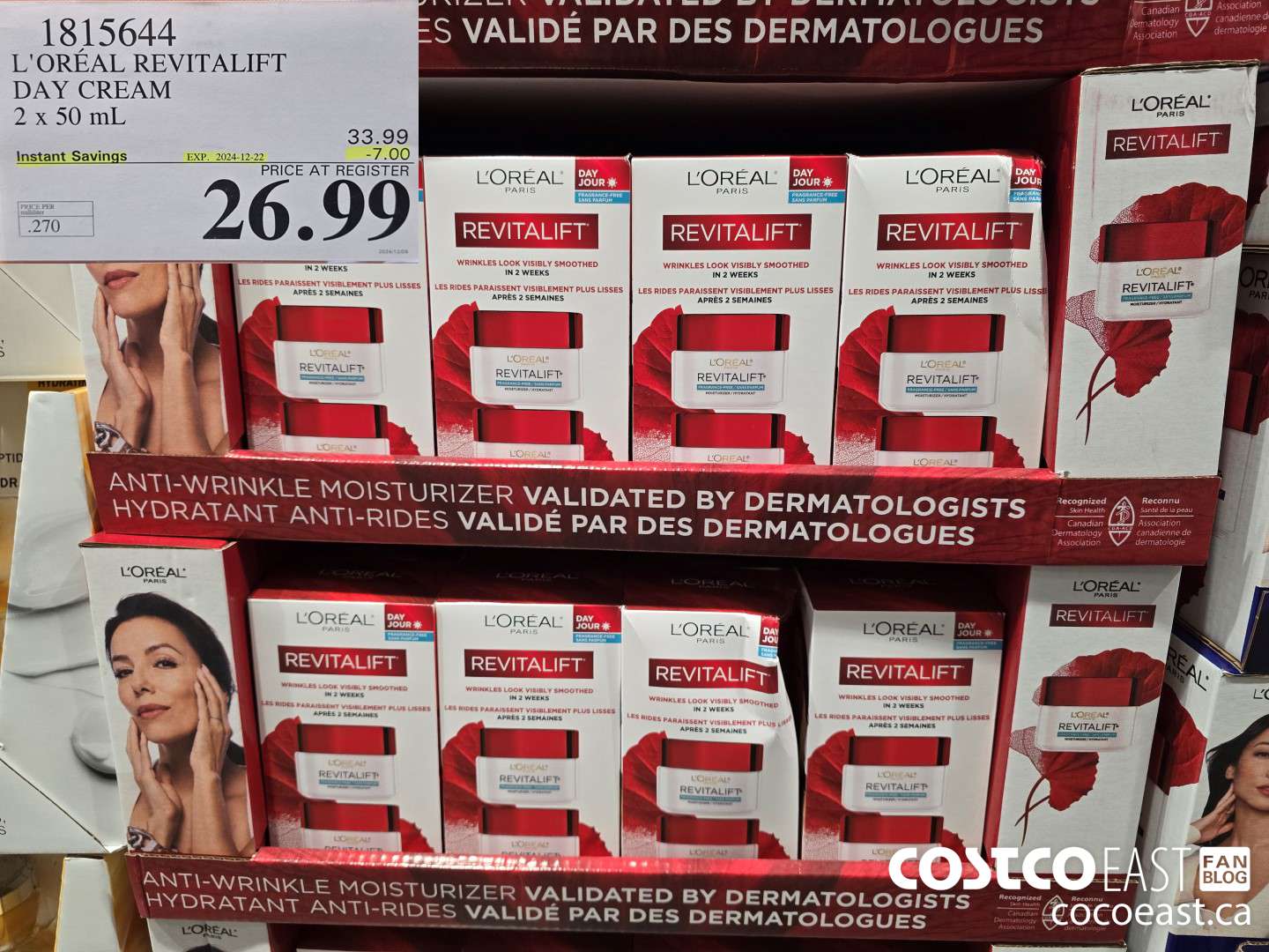 1815644 L'OREAL REVITALIFT DAY CREAM 2x50 mL ($7.00 INSTANT SAVINGS EXPIRES ON 2024-12-22) $26.99