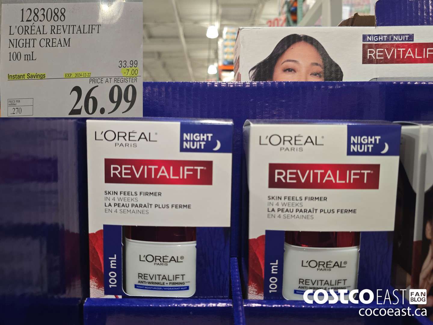 1283088 L'OREAL REVITALIFT NIGHT CREAM 100 mL ($7.00 INSTANT SAVINGS EXPIRES ON 2024-12-22) $26.99