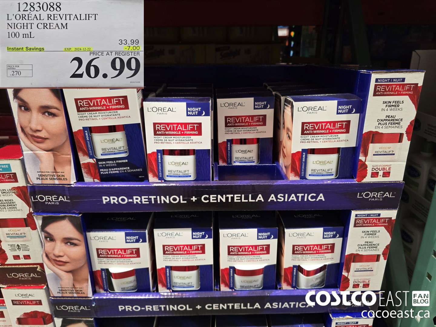 1283088 L'OREAL REVITALIFT NIGHT CREAM 100 mL ($7.00 INSTANT SAVINGS EXPIRES ON 2024-12-22) $26.99