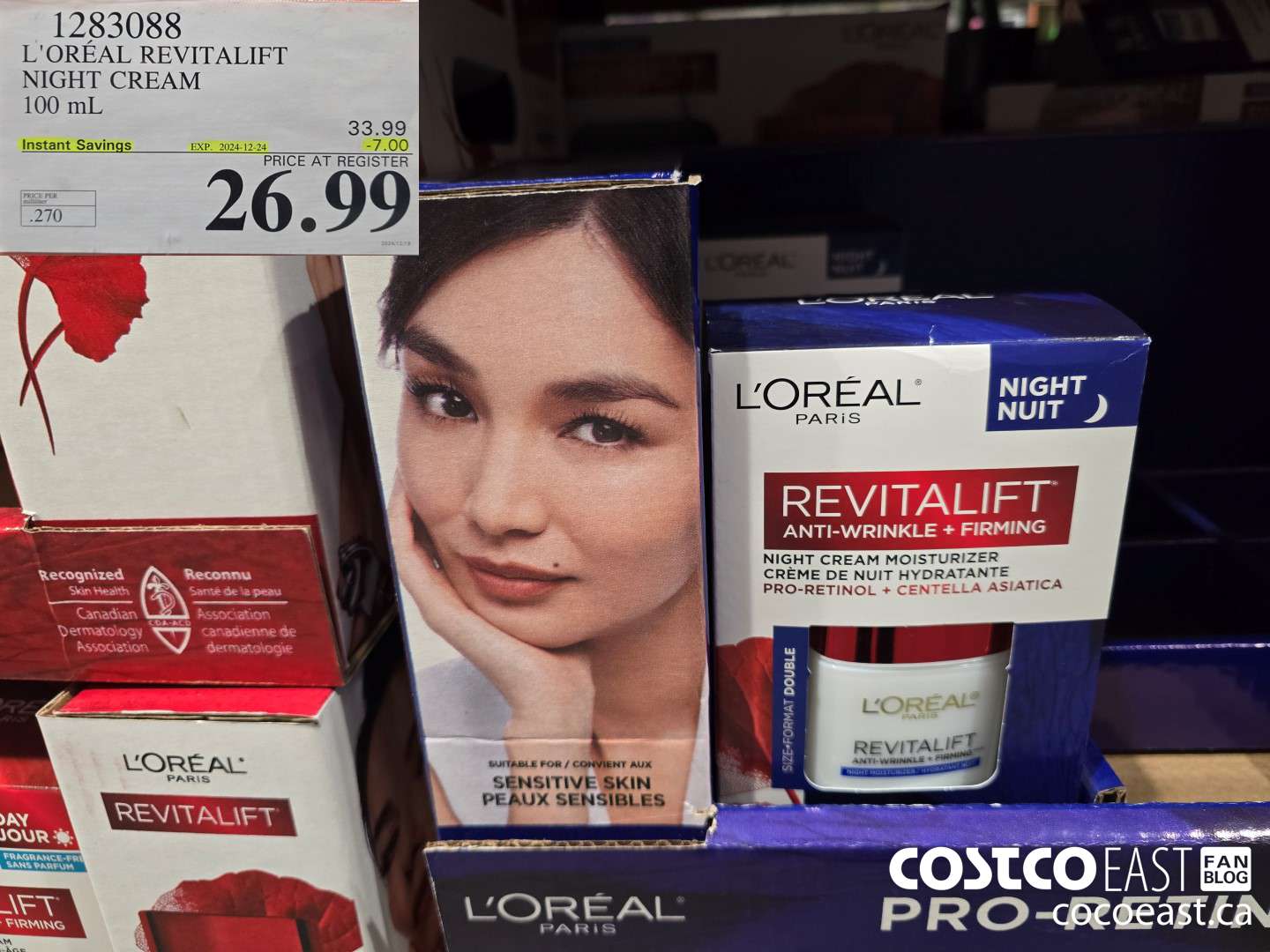 1283088 L'OREAL REVITALIFT NIGHT CREAM 100 mL ($7.00 INSTANT SAVINGS EXPIRES ON 2024-12-24) $26.99