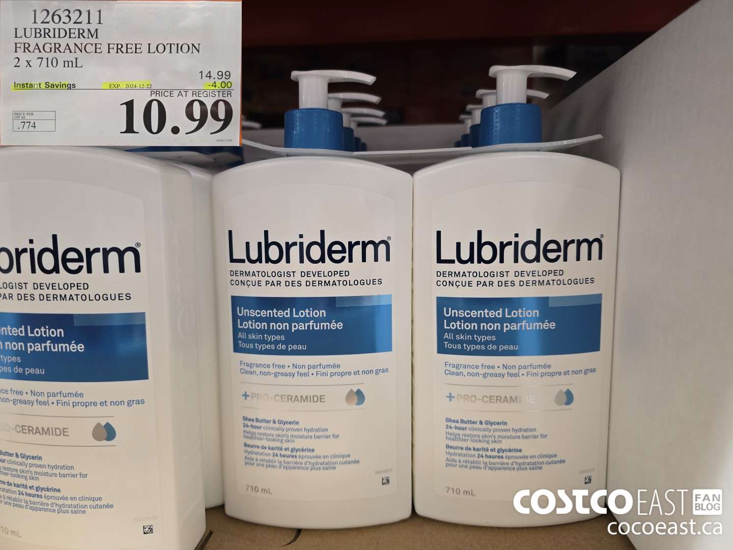 1263211 LUBRIDERM FRAGRANCE FREE LOTION 2 X 710 ML ($4.00 INSTANT SAVINGS EXPIRES ON 2024-12-22) $10.99