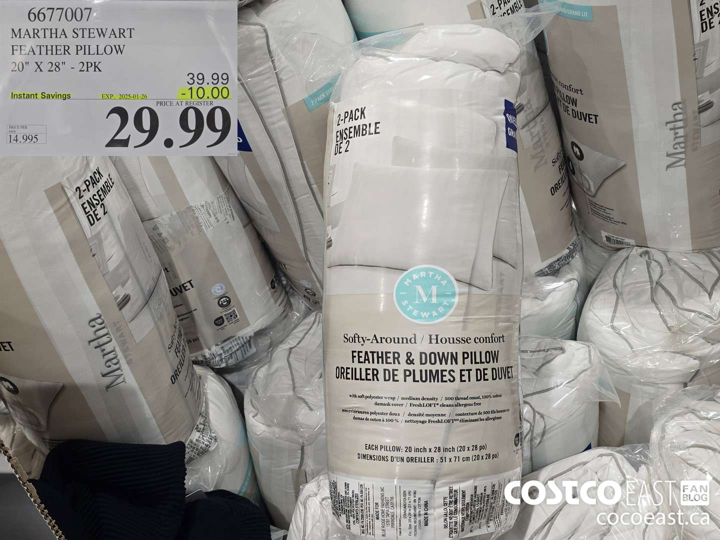 6677007 MARTHA STEWART FEATHER PILLOW 20