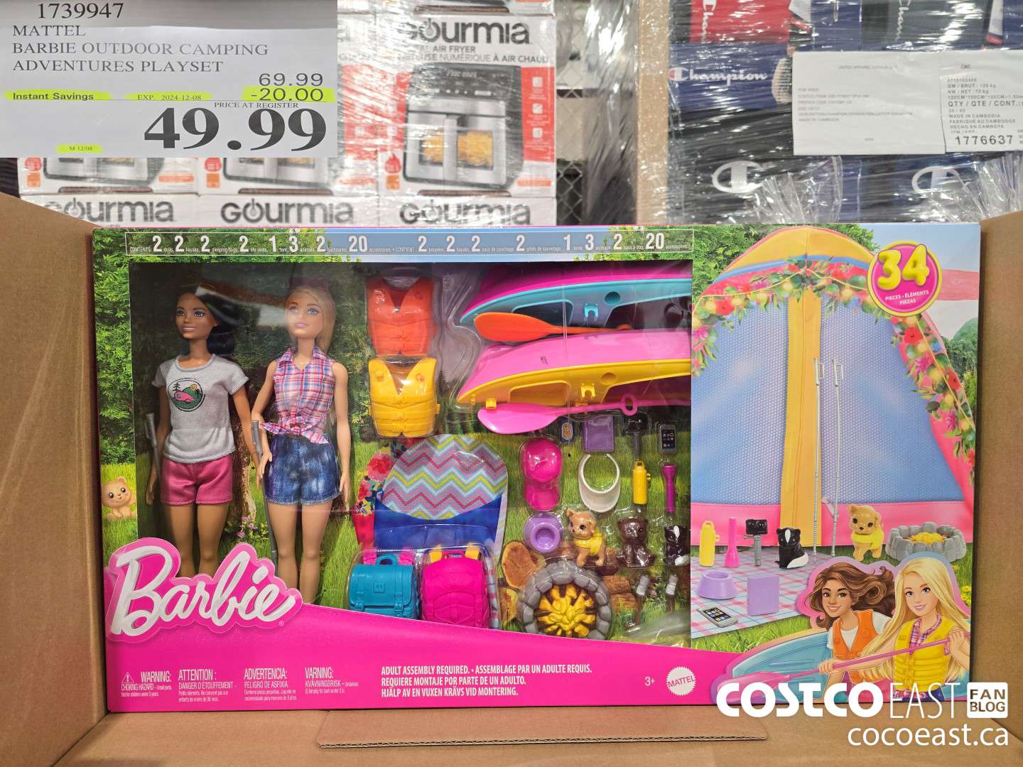 1739947 MATTEL BARBIE OUTDOOR CAMPING ADVENTURES PLAYSET ($20.00 INSTANT SAVINGS EXPIRES ON 2024-12-08) $49.99