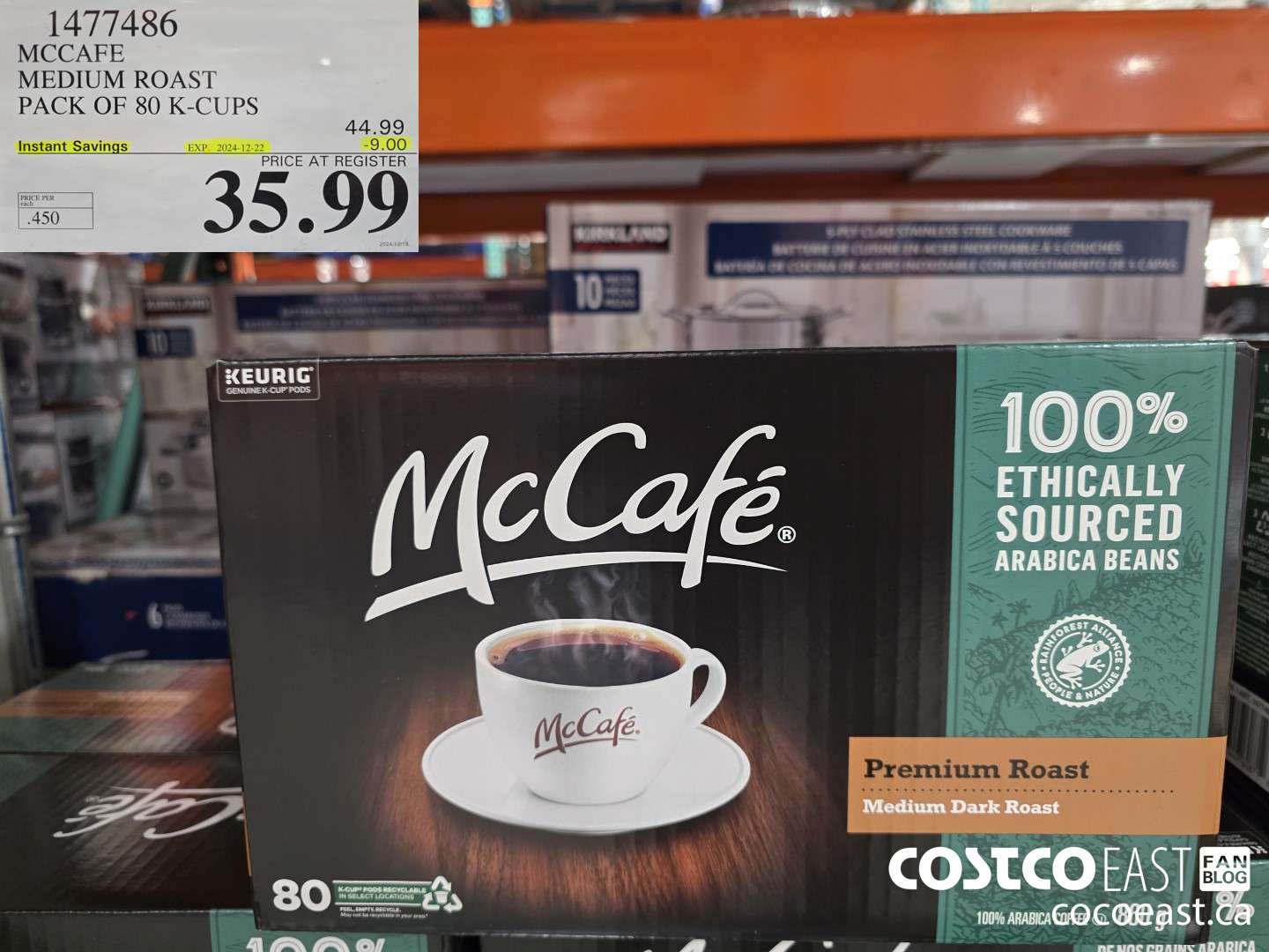 1477486 MCCAFE MEDUIM ROAST PACK OF 80 K-CUPS  ($9.00 INSTANT SAVINGS EXPIRES ON 2024-12-22) $35.99