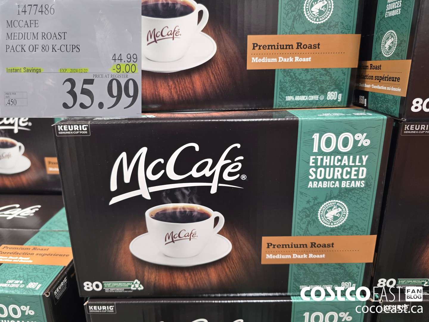 1477486 MCCAFE MEDUIM ROAST PACK OF 80 K-CUPS  ($9.00 INSTANT SAVINGS EXPIRES ON 2024-12-22) $35.99