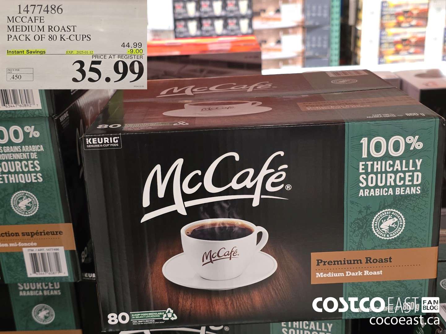 1477486 MCCAFE MEDUIM ROAST PACK OF 80 K-CUPS  ($9.00 INSTANT SAVINGS EXPIRES ON 2025-01-12) $35.99