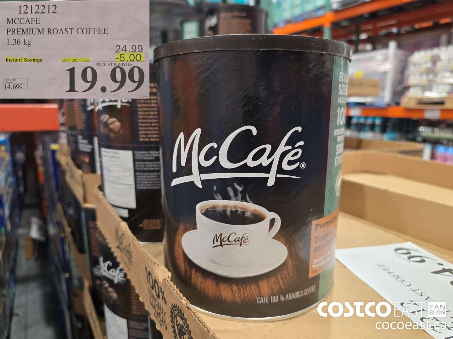 1212212 MCCAFE PREMIUM ROAST COFFEE 1.36 kg ($5.00 INSTANT SAVINGS EXPIRES ON 2024-12-22) $19.99