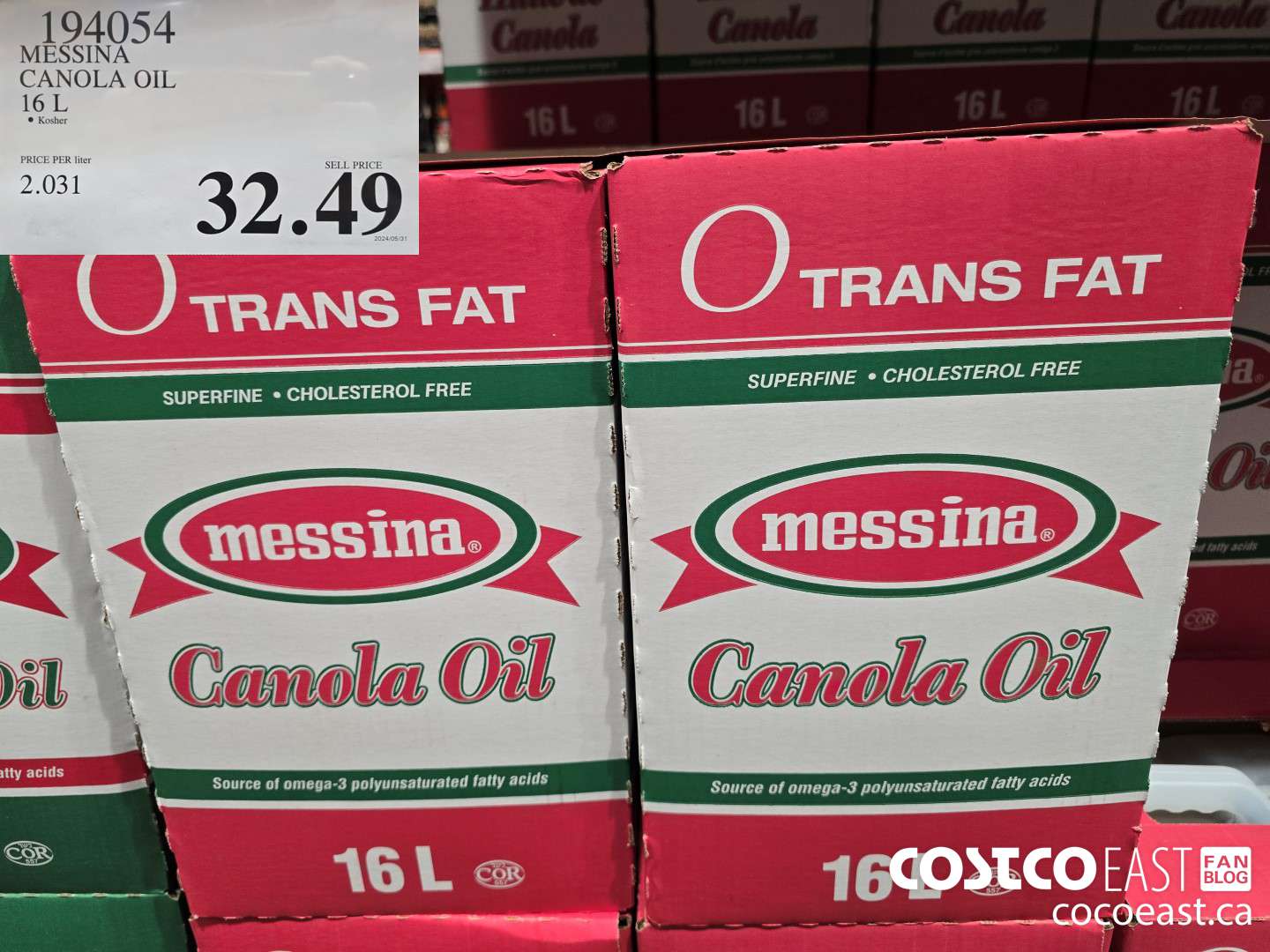 194054 MESSINA CANOLA OIL 16 L $32.49