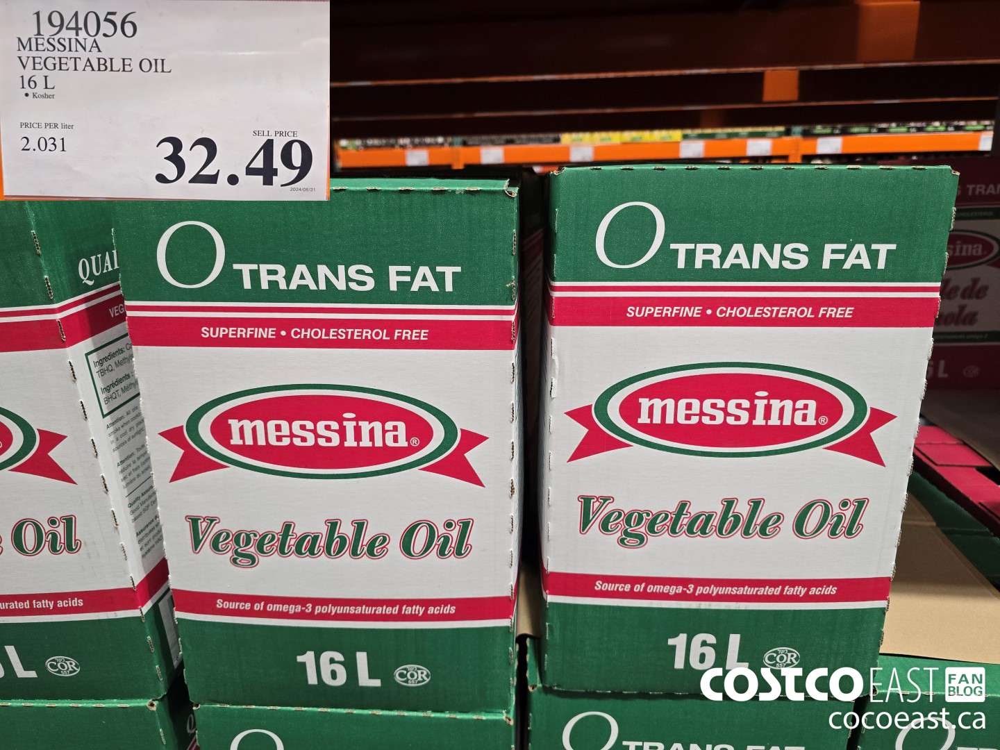 194056 MESSINA VEGETABLE OIL 16 L $32.49