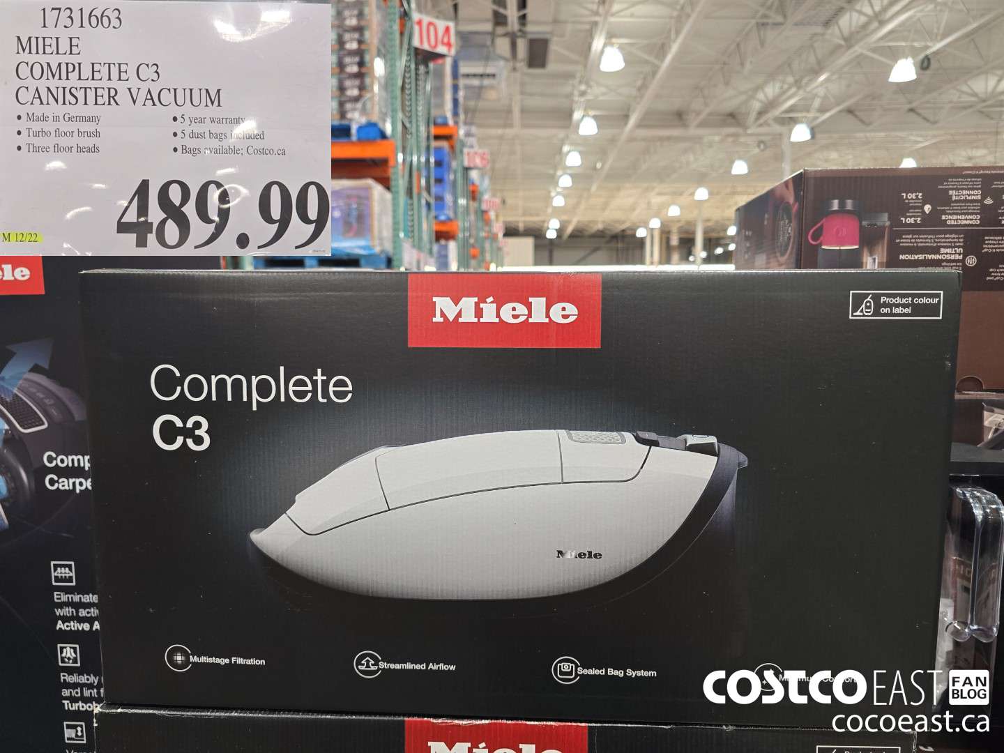 1731663 MIELE COMPLETE C3 CANISTER VACUUM $489.99