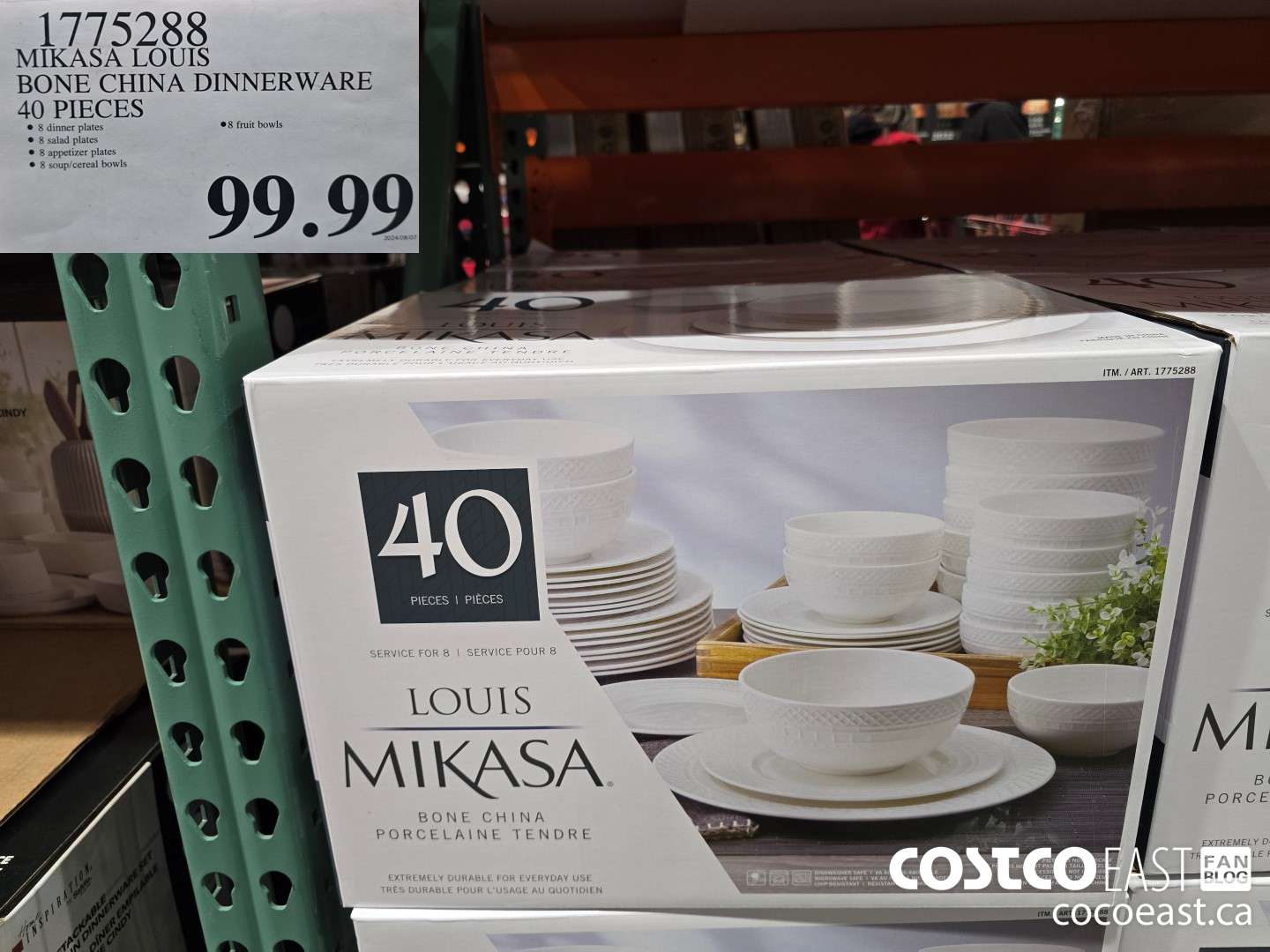 1775288 MIKASA LOUIS BONE CHINA DINNERWARE 40 PIECES $99.99