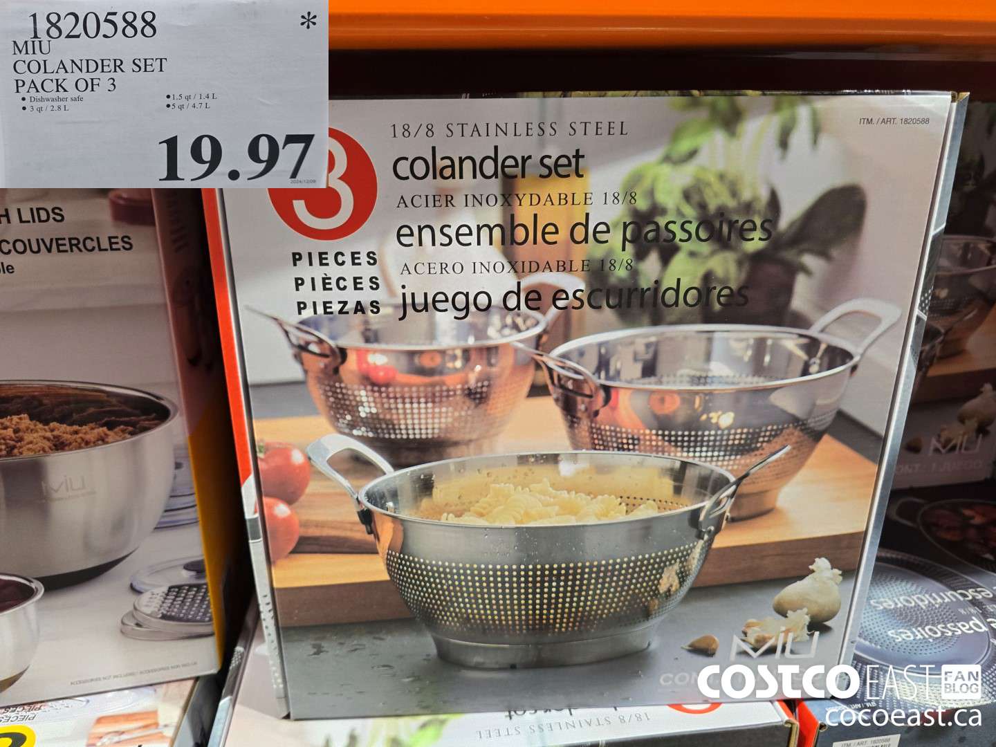 1820588 MIU COLANDER SET PACK OF 3 $19.97