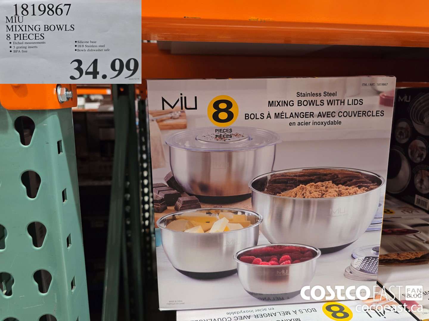 1819867 MIU MIXING BOWLS 8 PIECES $34.99