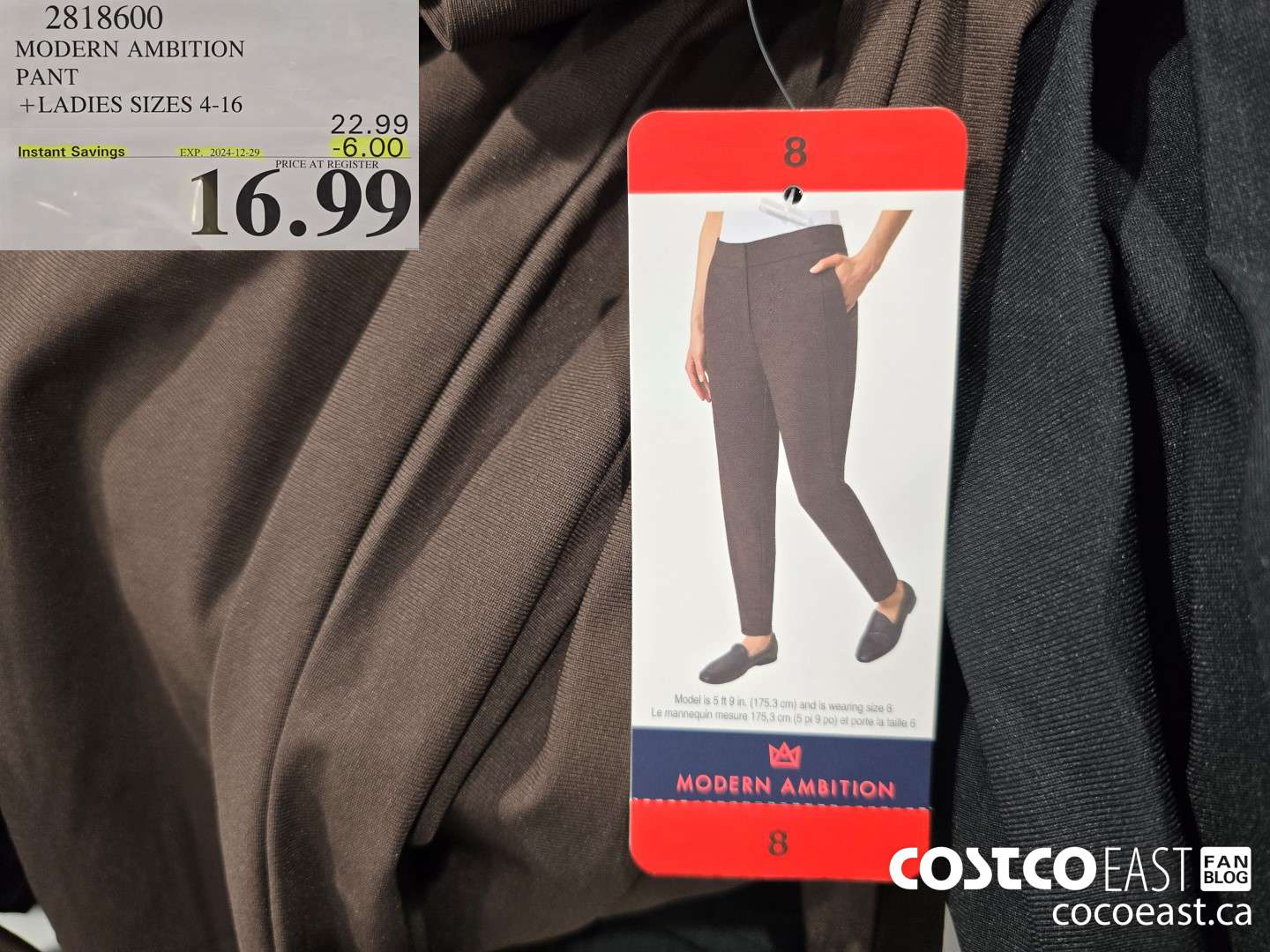 2818600 MODERN AMBITION PANT +LADIES SIZES 4-16 ($6.00 INSTANT SAVINGS EXPIRES ON 2024-12-29) $16.99