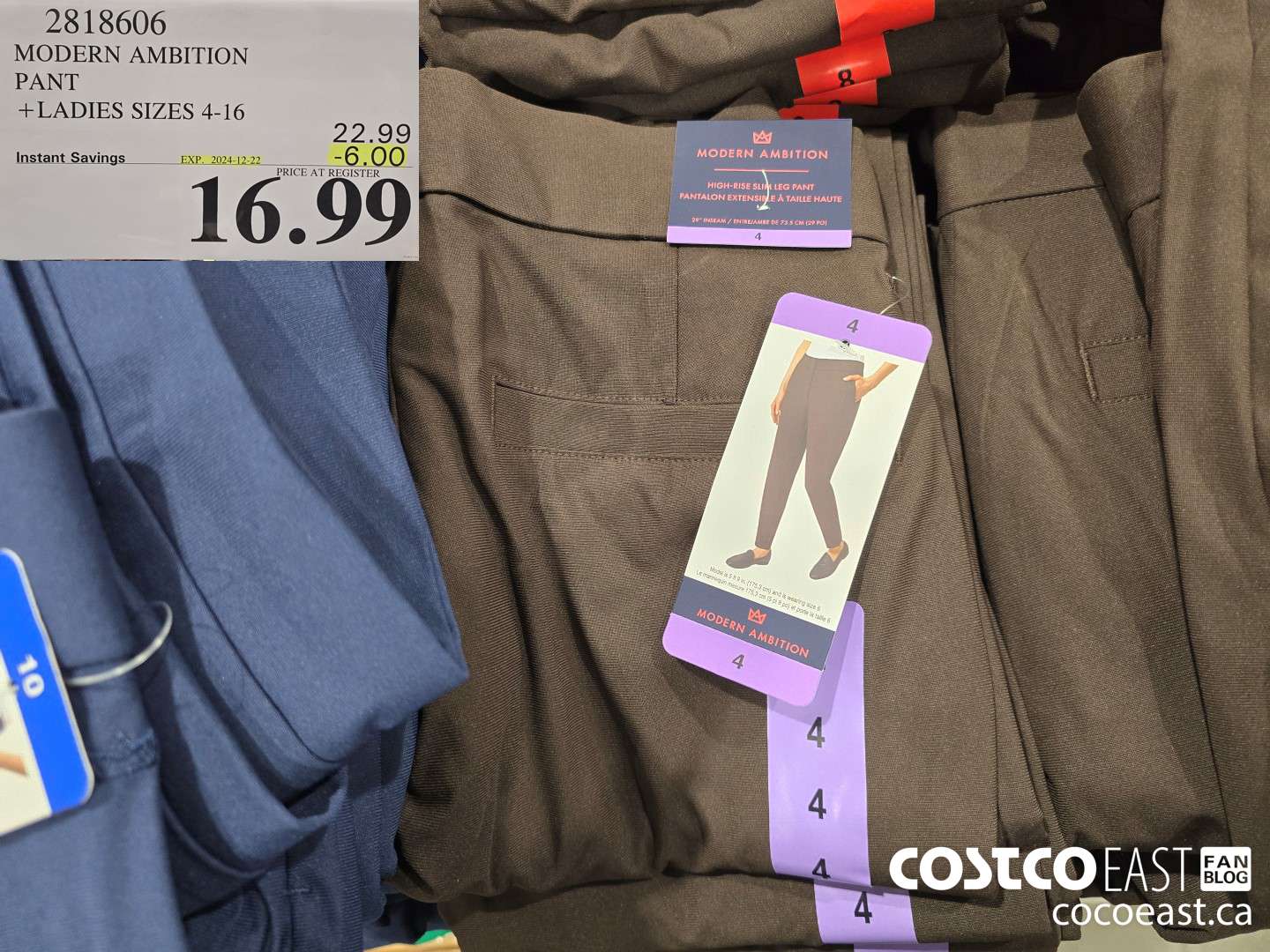 2818606 MODERN AMBITION PANT + LADIES SIZES 4-16 ($6.00 INSTANT SAVINGS EXPIRES ON 2024-12-22) $16.99