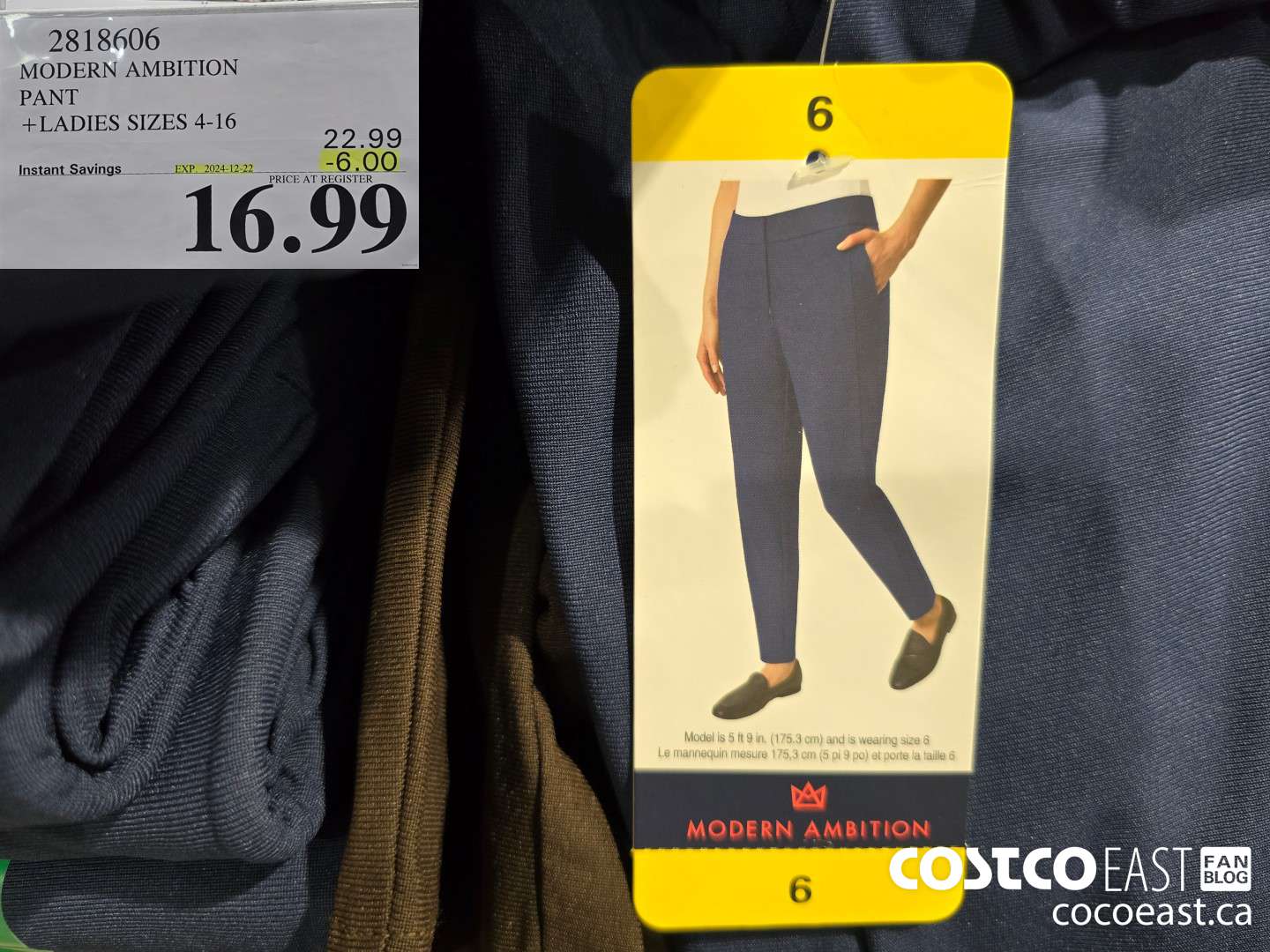 2818606 MODERN AMBITION PANT + LADIES SIZES 4-16 ($6.00 INSTANT SAVINGS EXPIRES ON 2024-12-22) $16.99