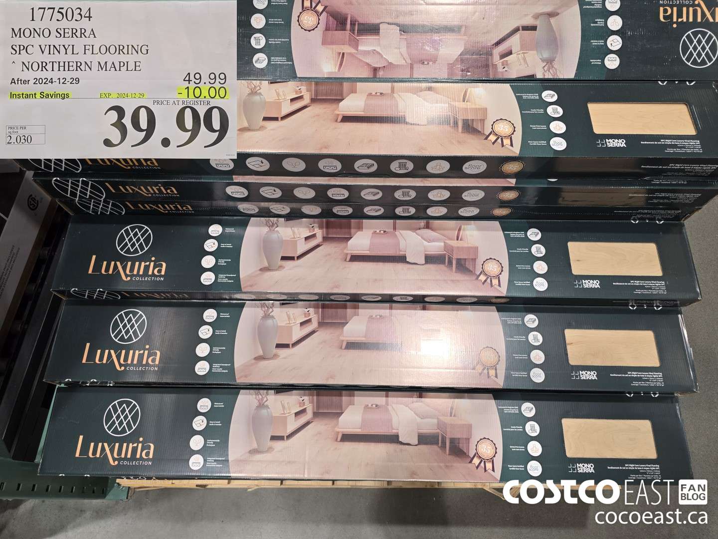 1775034 MONO SERRA SPC VINYL FLOORING NORTHERN MAPLE ($10.00 INSTANT SAVINGS EXPIRES ON 2024-12-29) $39.99