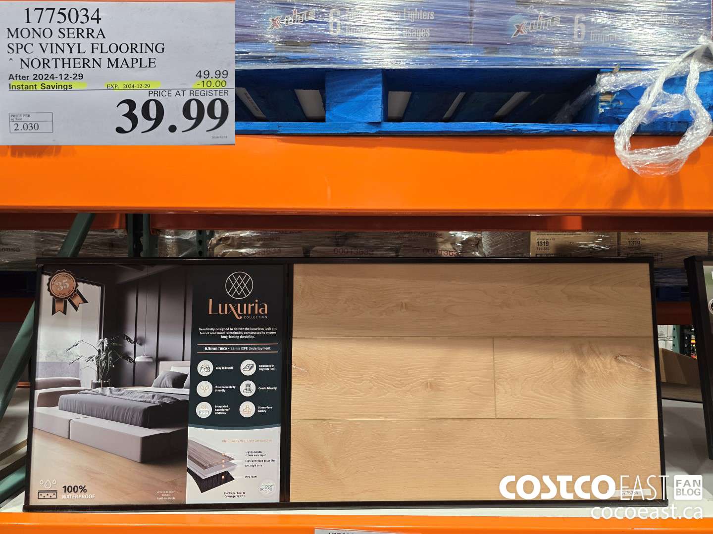 1775034 MONO SERRA SPC VINYL FLOORING NORTHERN MAPLE ($10.00 INSTANT SAVINGS EXPIRES ON 2024-12-29) $39.99