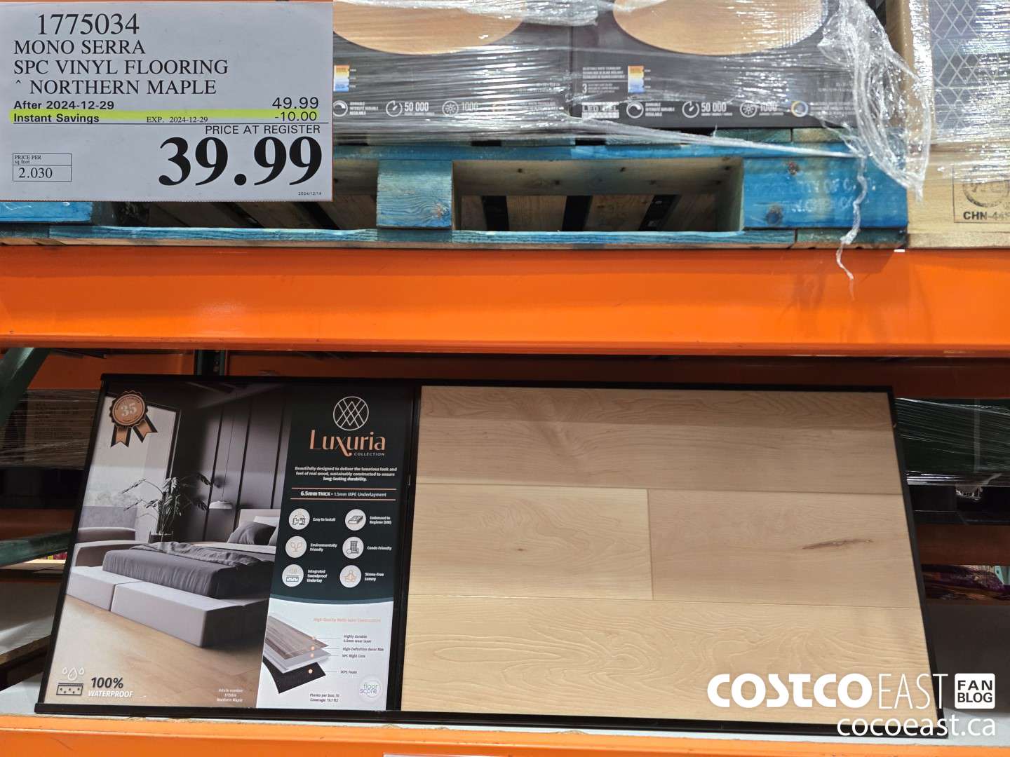 1775034 MONO SERRA SPC VINYL FLOORING NORTHERN MAPLE ($10.00 INSTANT SAVINGS EXPIRES ON 2024-12-29) $39.99