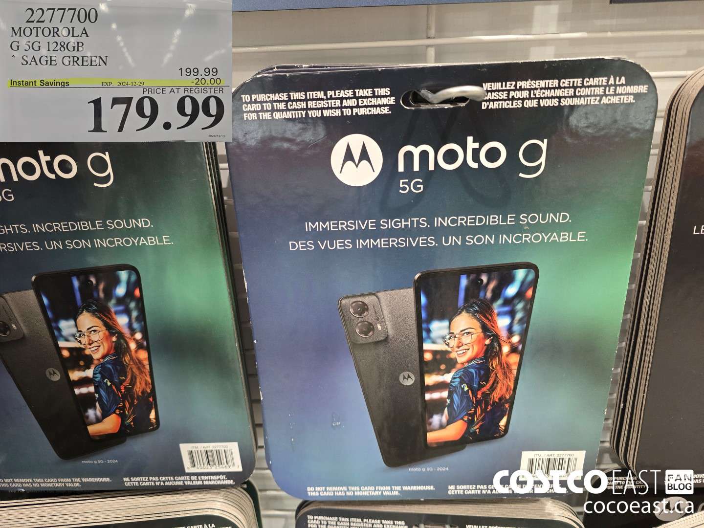 2277700 MOTOROLA G 5G 128GB SAGE GREEN ($20.00 INSTANT SAVINGS EXPIRES ON 2024-12-29) $179.99