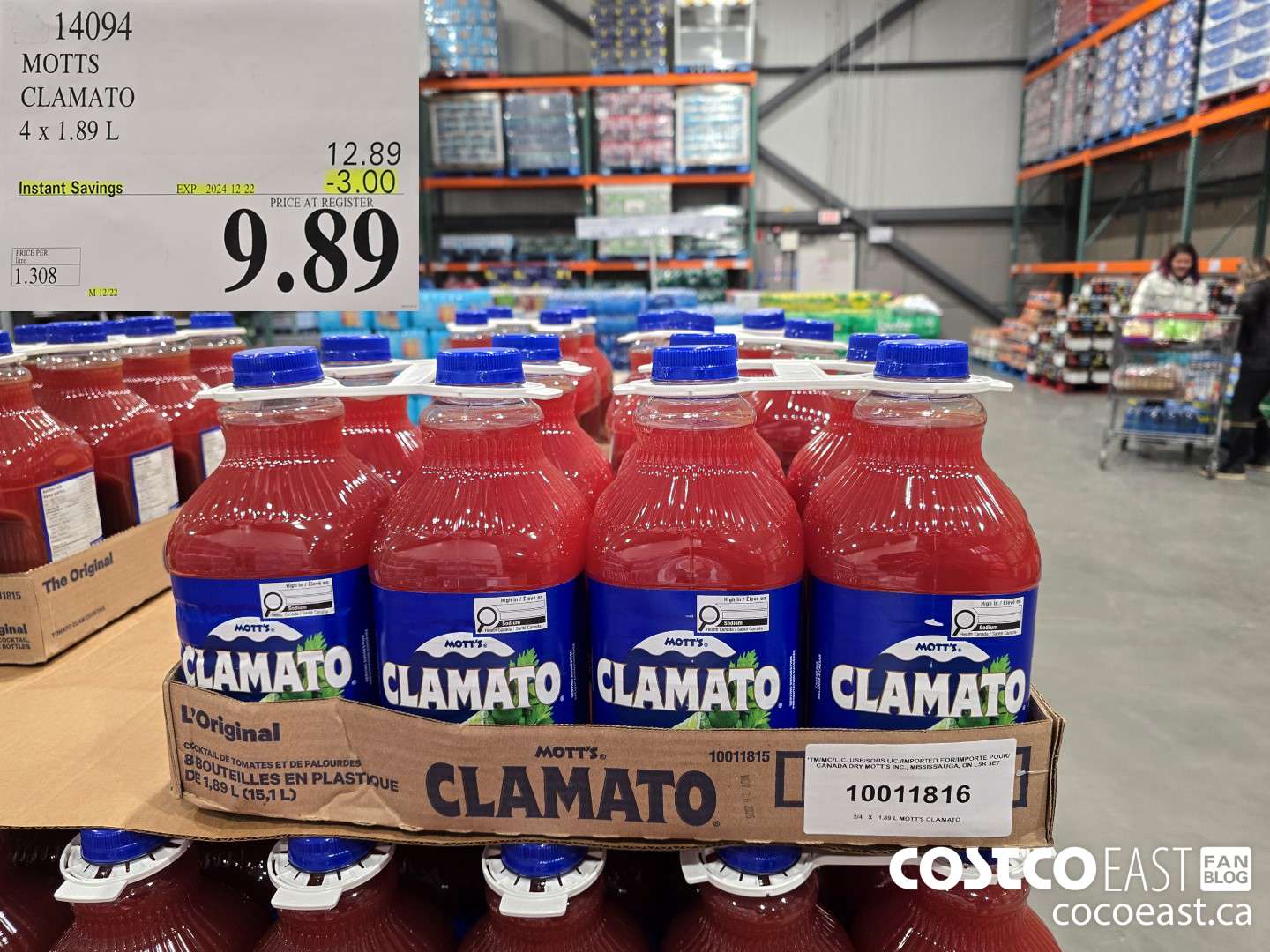 14094 MOTTS CLAMATO 4 x 1.89L ($3.00 INSTANT SAVINGS EXPIRES ON 2024-12-22) $10.49