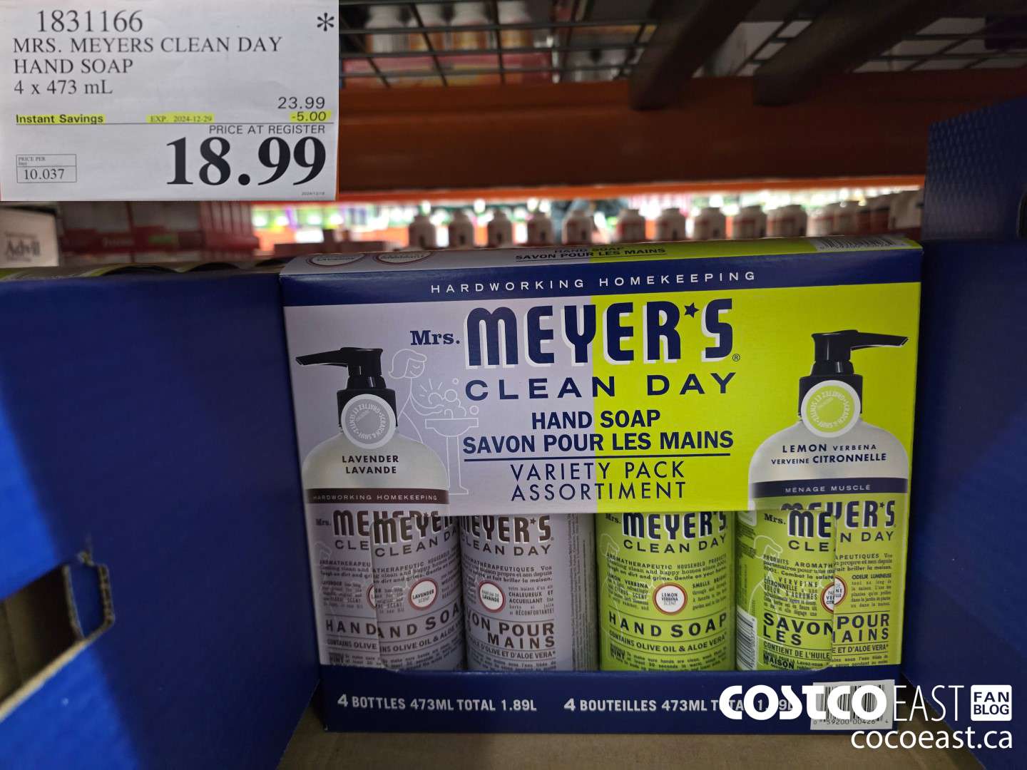 1831166 MRS. MEYERS CLEAN DAY HAND SOAP 4 x 473 mL ($5.00 INSTANT SAVINGS EXPIRES ON 2024-12-29) $18.99