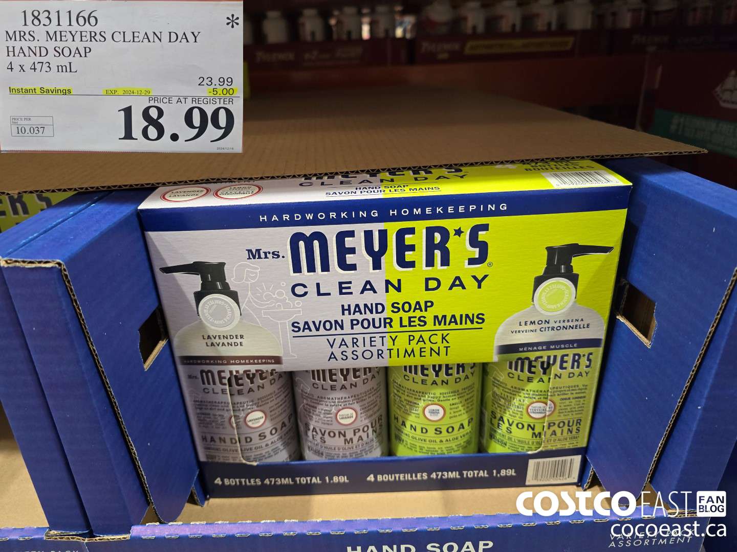 1831166 MRS. MEYERS CLEAN DAY HAND SOAP 4 x 473 mL ($5.00 INSTANT SAVINGS EXPIRES ON 2024-12-29) $18.99