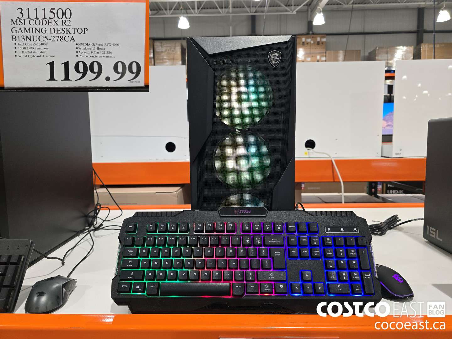 3111500 MSI CODEX R2 GAMING DESKTOP BI3NUC5-278CA $1199.99