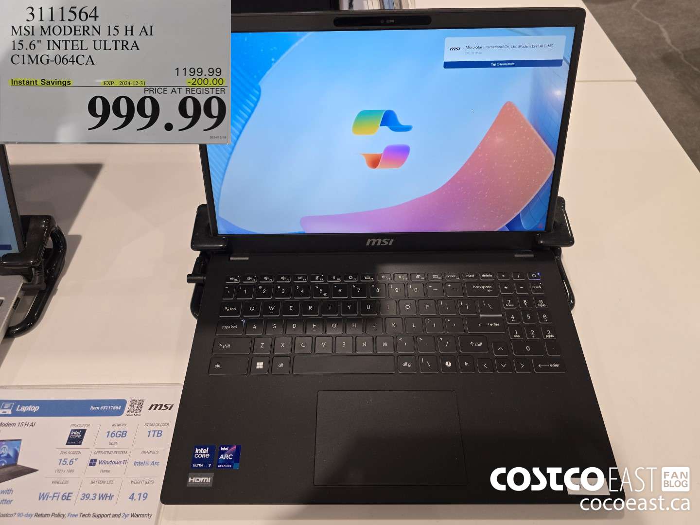 3111564 MSI MODERN 15 H AI 15.6