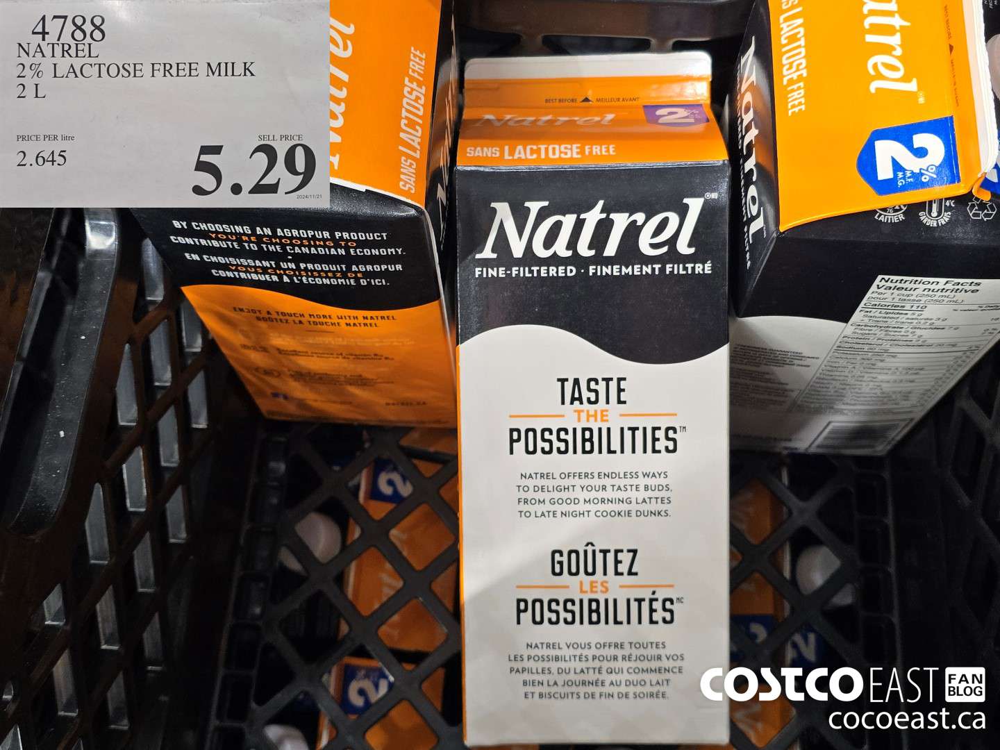 4788 NATREL 2% LACTOSE FREE MILK 2 L $5.29