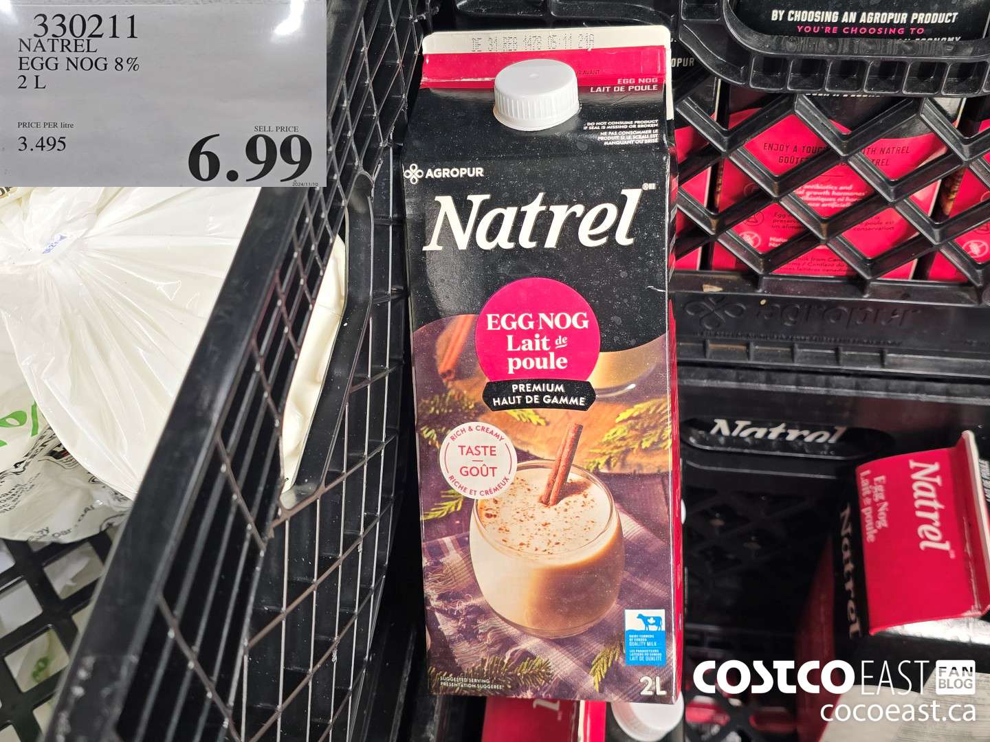 330211 NATREL EGG NOG 8% 2 L $6.99