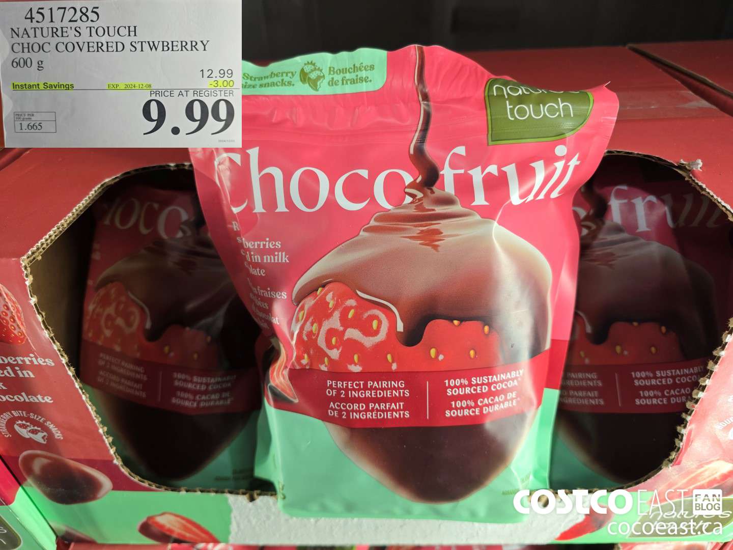 4517285 NATURE'S TOUCH CHOC COVERED STRAWBERRY 600 g ($3.00 INSTANT SAVINGS EXPIRES ON 2024-12-08) $9.99