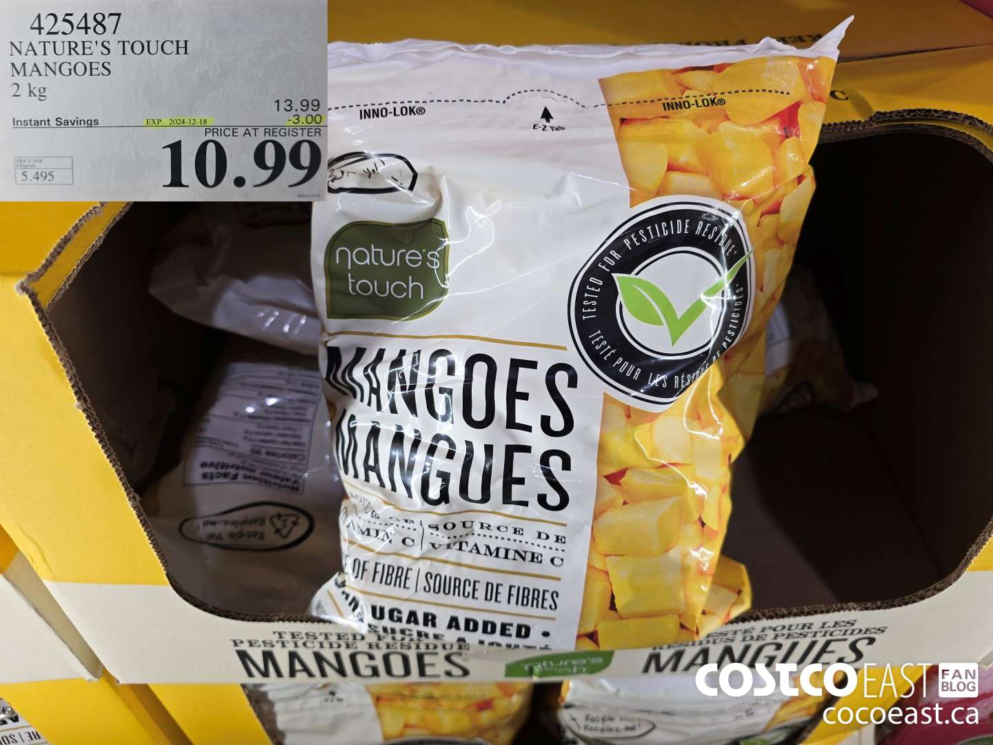 425487 NATURE'S TOUCH MANGOES 2 kg ($3.00 INSTANT SAVINGS EXPIRES ON 2024-12-18) $10.99