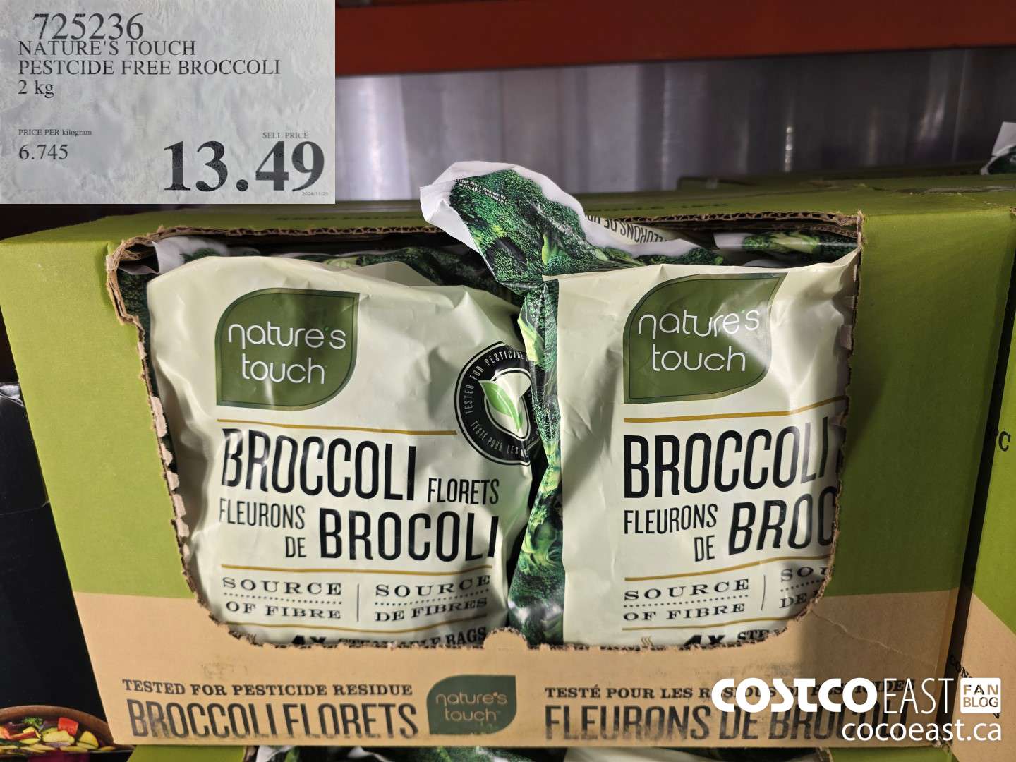 725236 NATURE'S TOUCH PESTICIDE FREE BROCCOLI 2KG $13.49